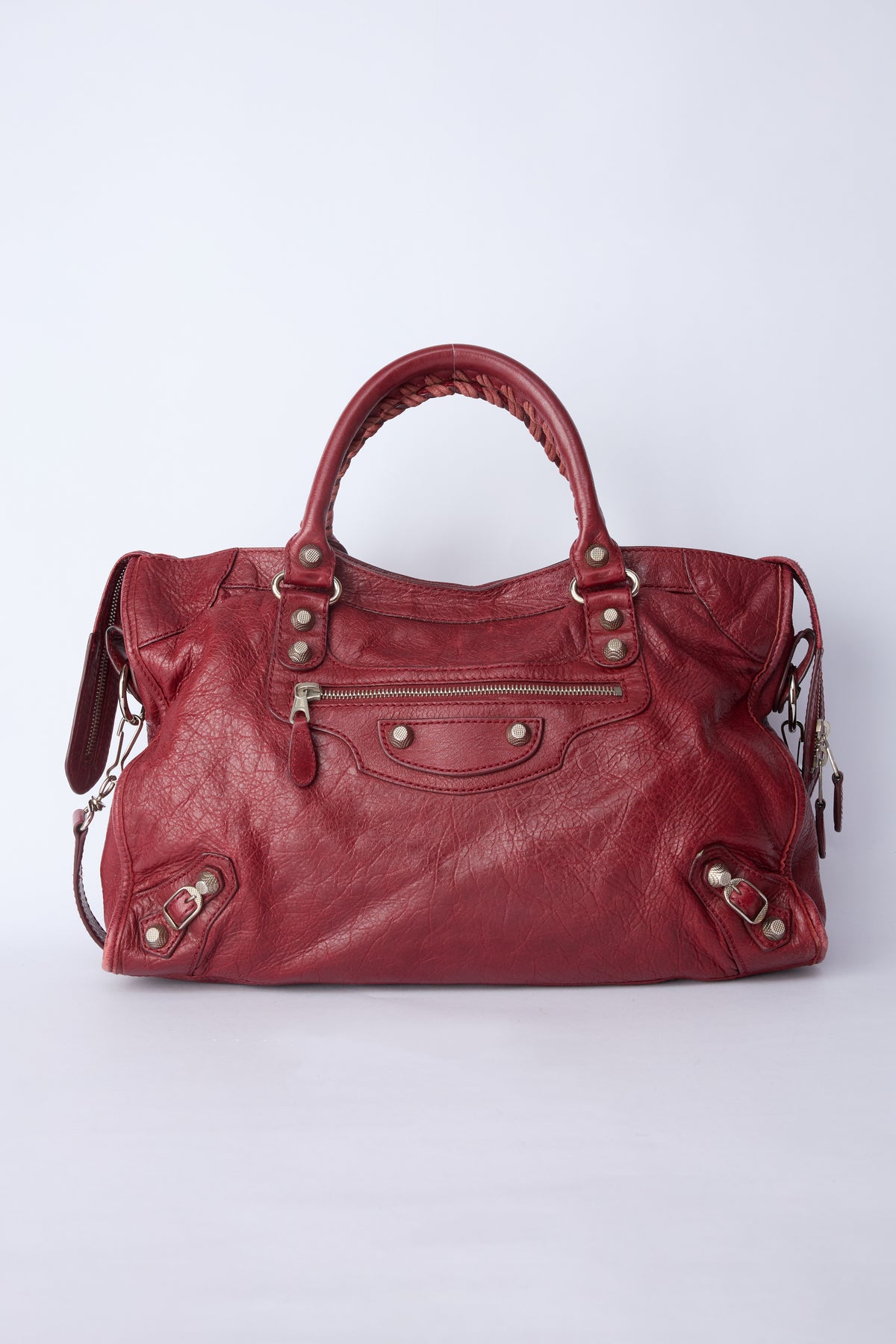 BALENCIAGA RED LEATHER CITY