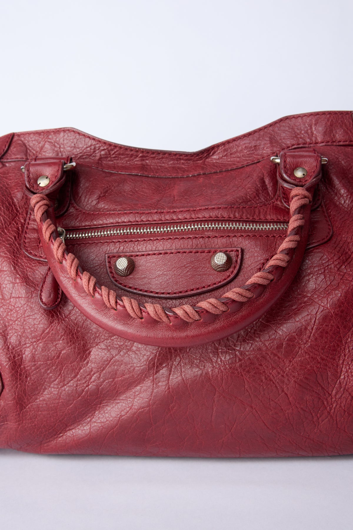 BALENCIAGA RED LEATHER CITY