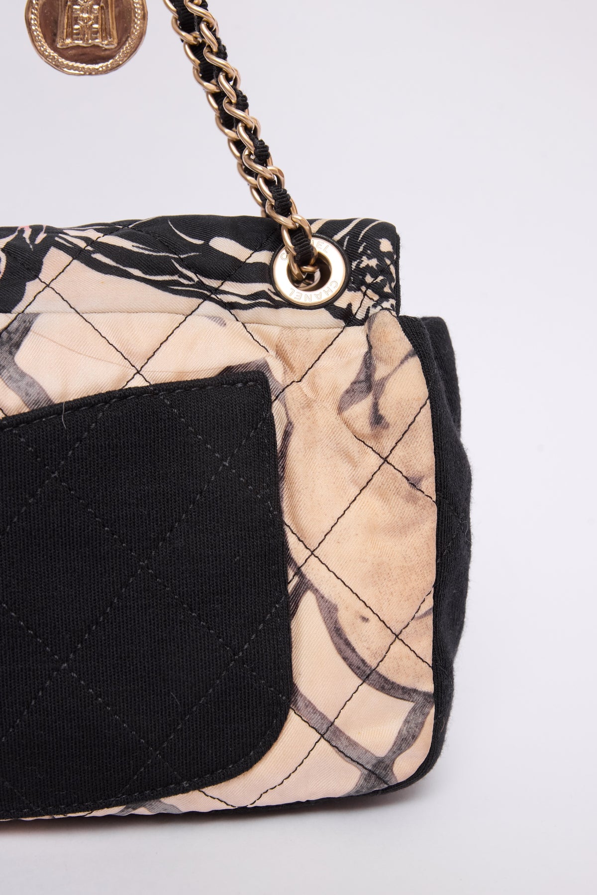 CHANEL MULTICOLOR PATCHWORK JERSEY FLAP