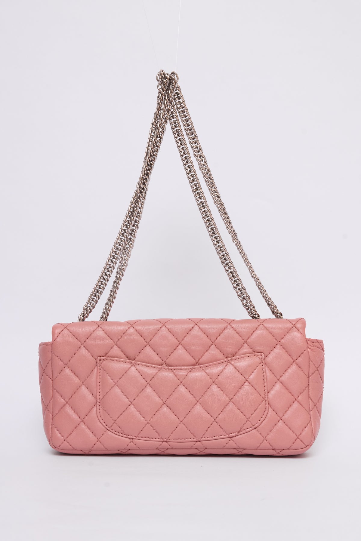 CHANEL PINK EAST WEST CHAIN FLAP