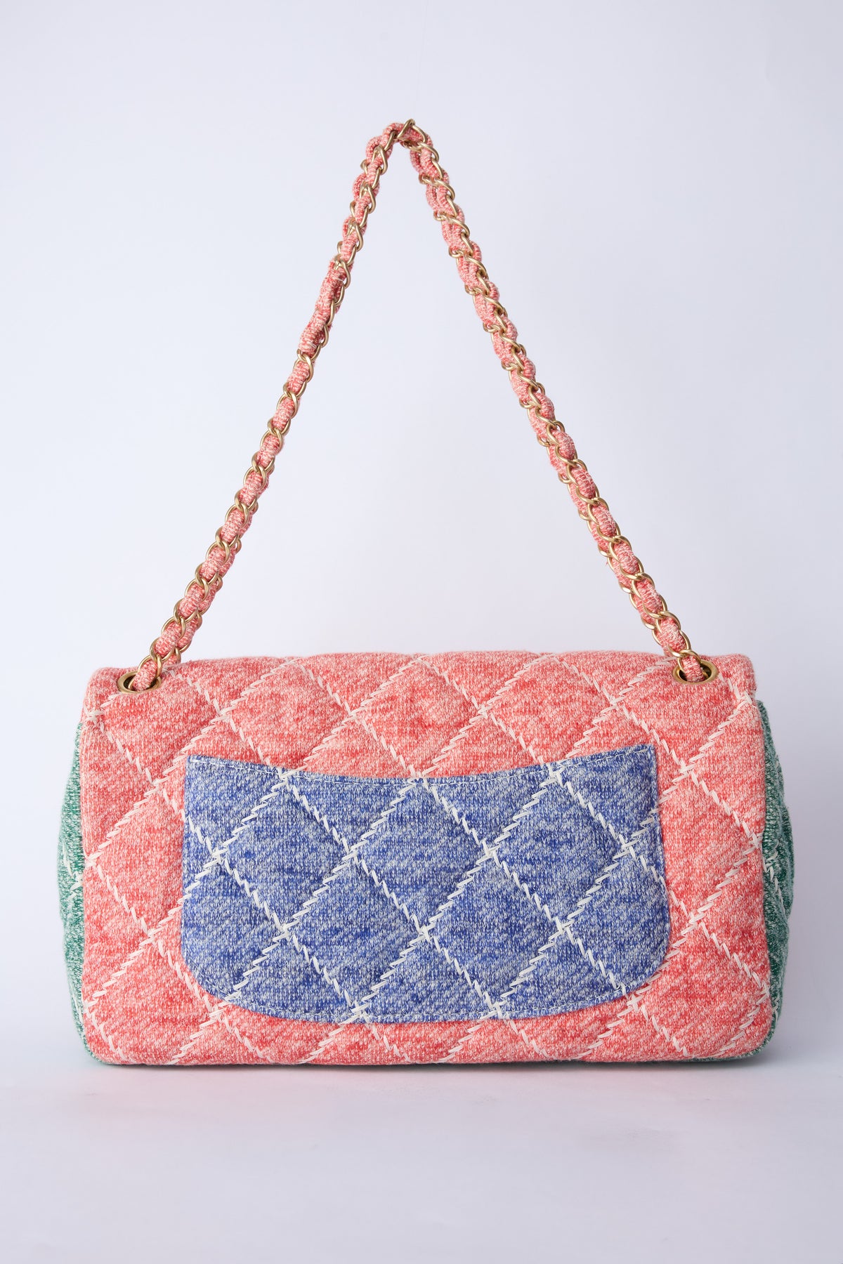 CHANEL JUMBO JERSEY MULTICOLOR FLAP