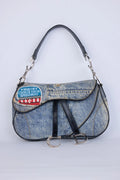 DIOR DOUBLE SADDLE  SPEEDWAY PRINT DENIM