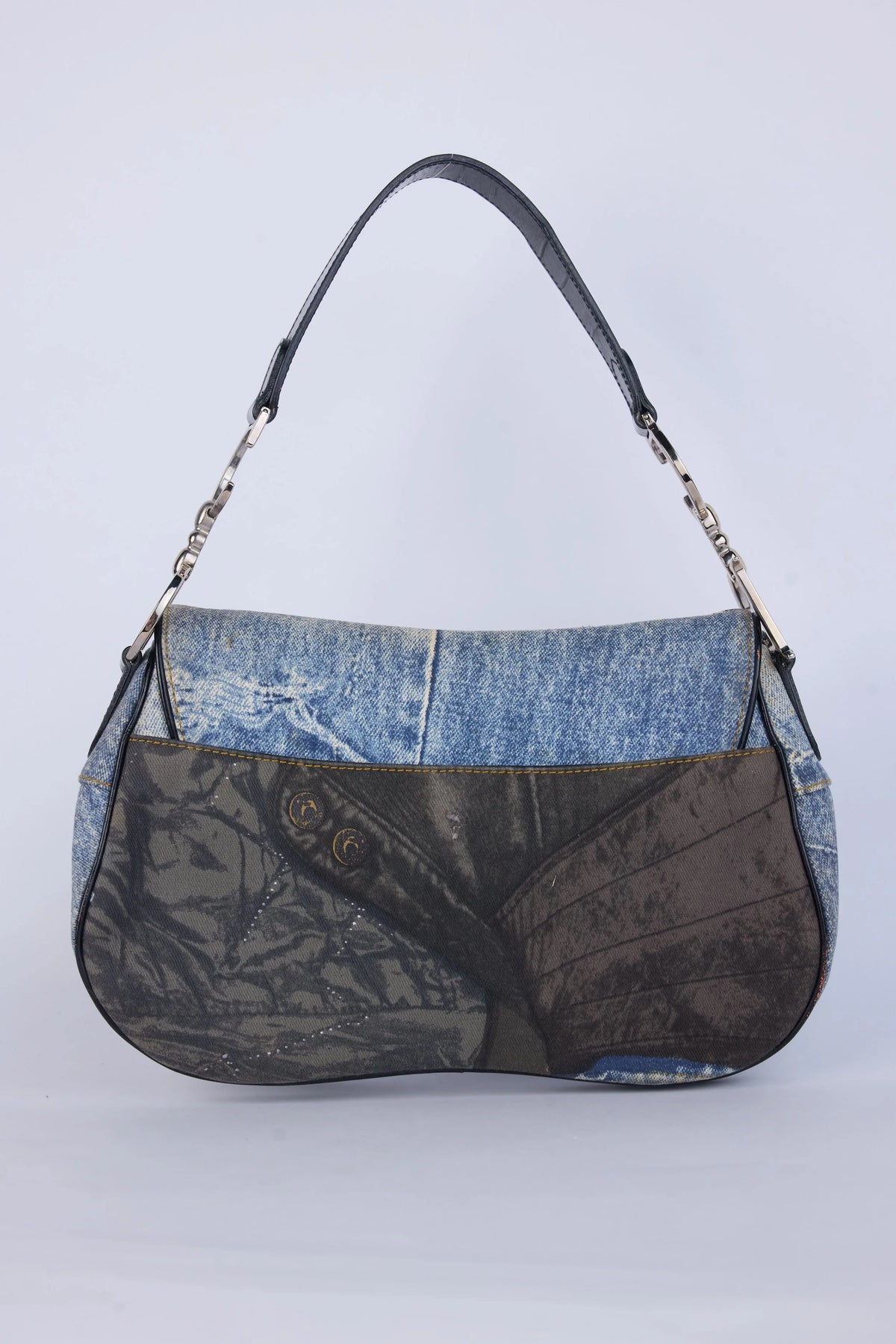 DIOR DOUBLE SADDLE  SPEEDWAY PRINT DENIM