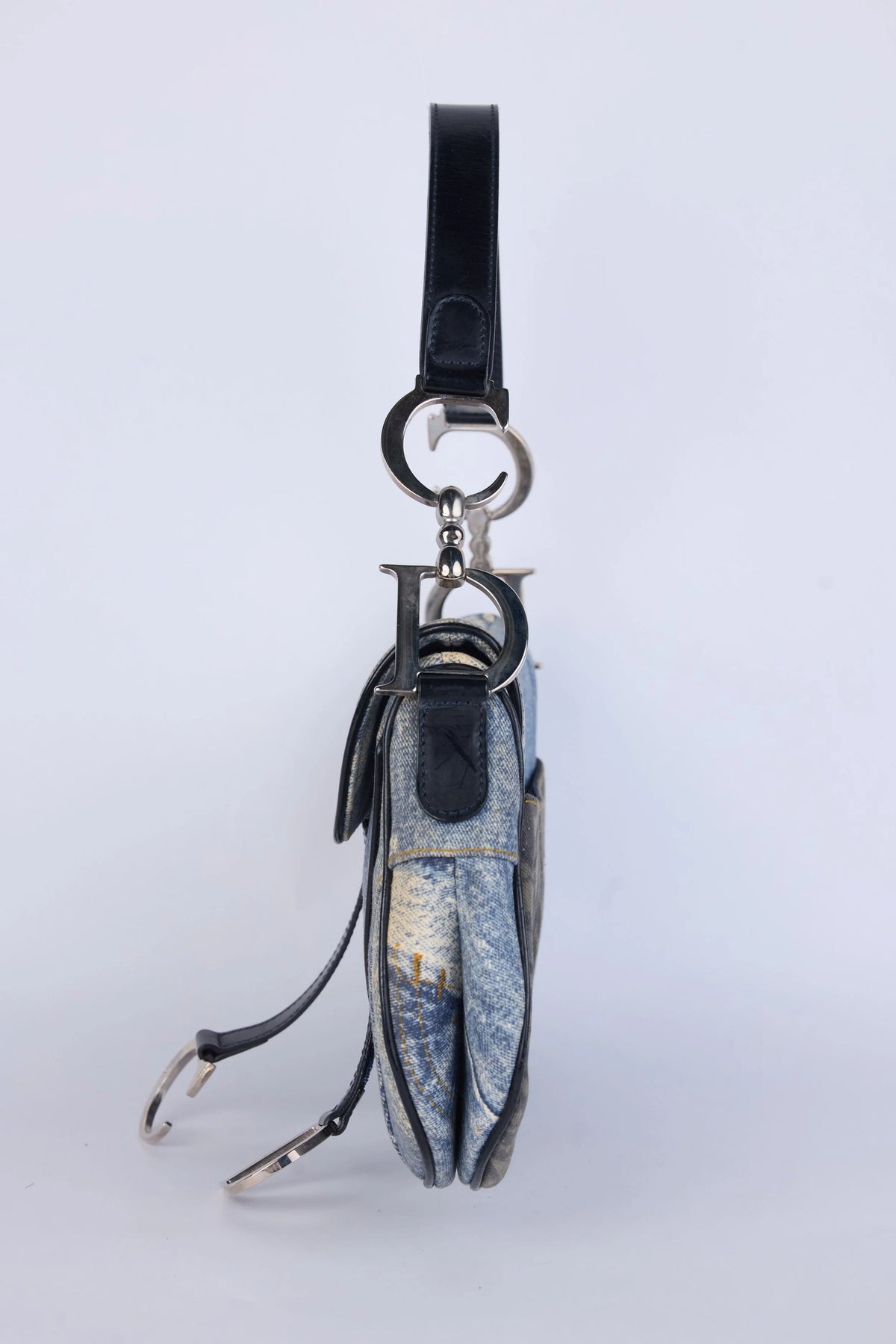 DIOR DOUBLE SADDLE  SPEEDWAY PRINT DENIM