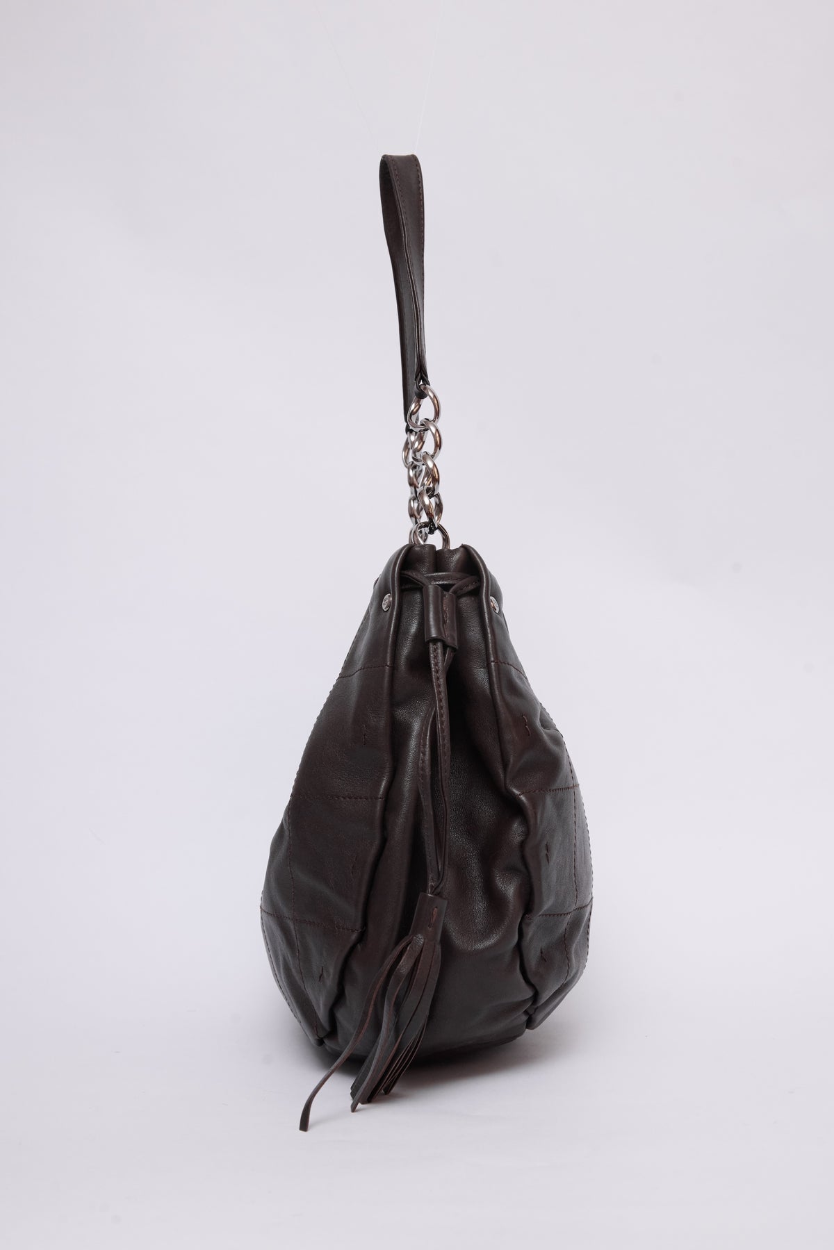 CHANEL BROWN BUCKET HOBO