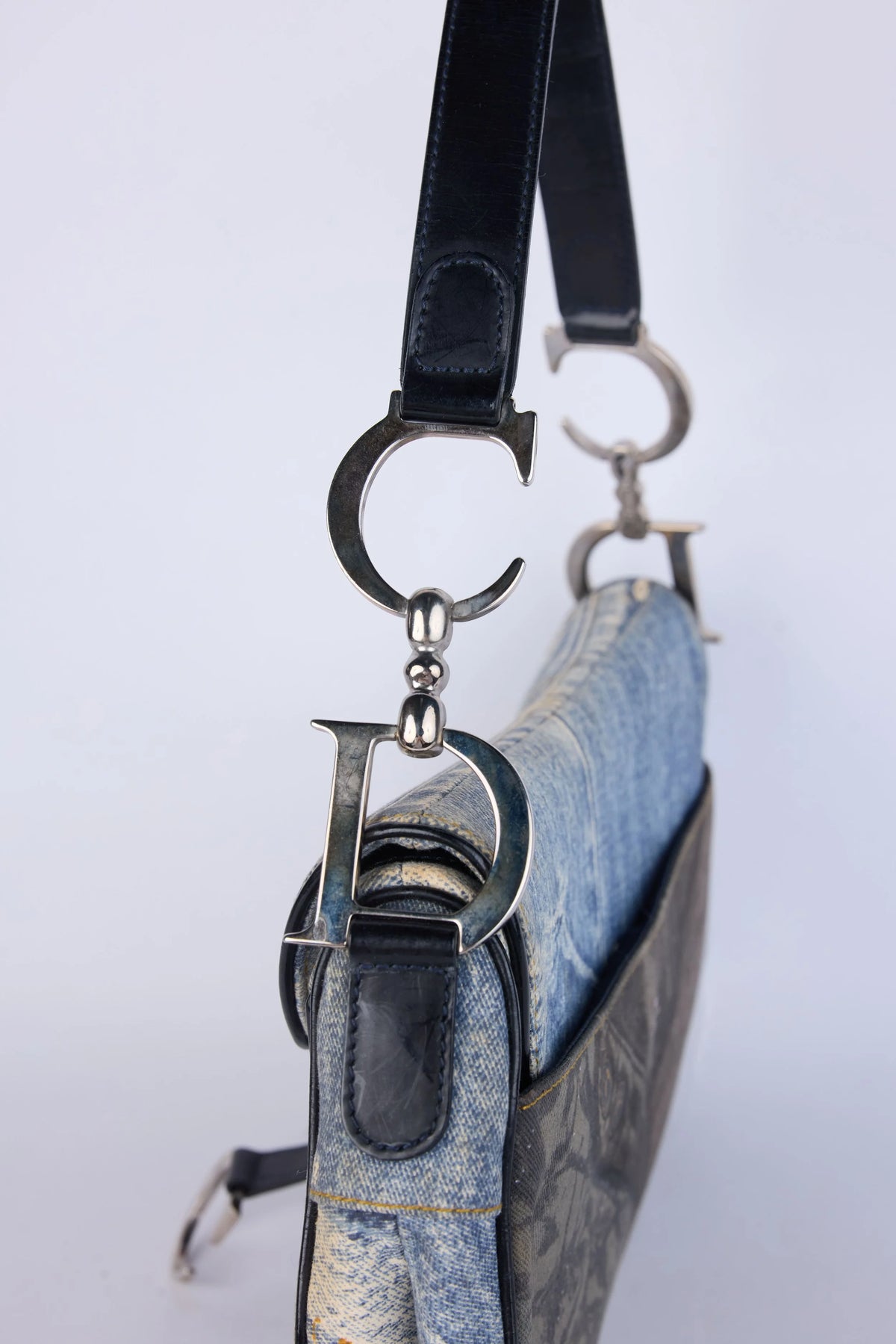 DIOR DOUBLE SADDLE  SPEEDWAY PRINT DENIM