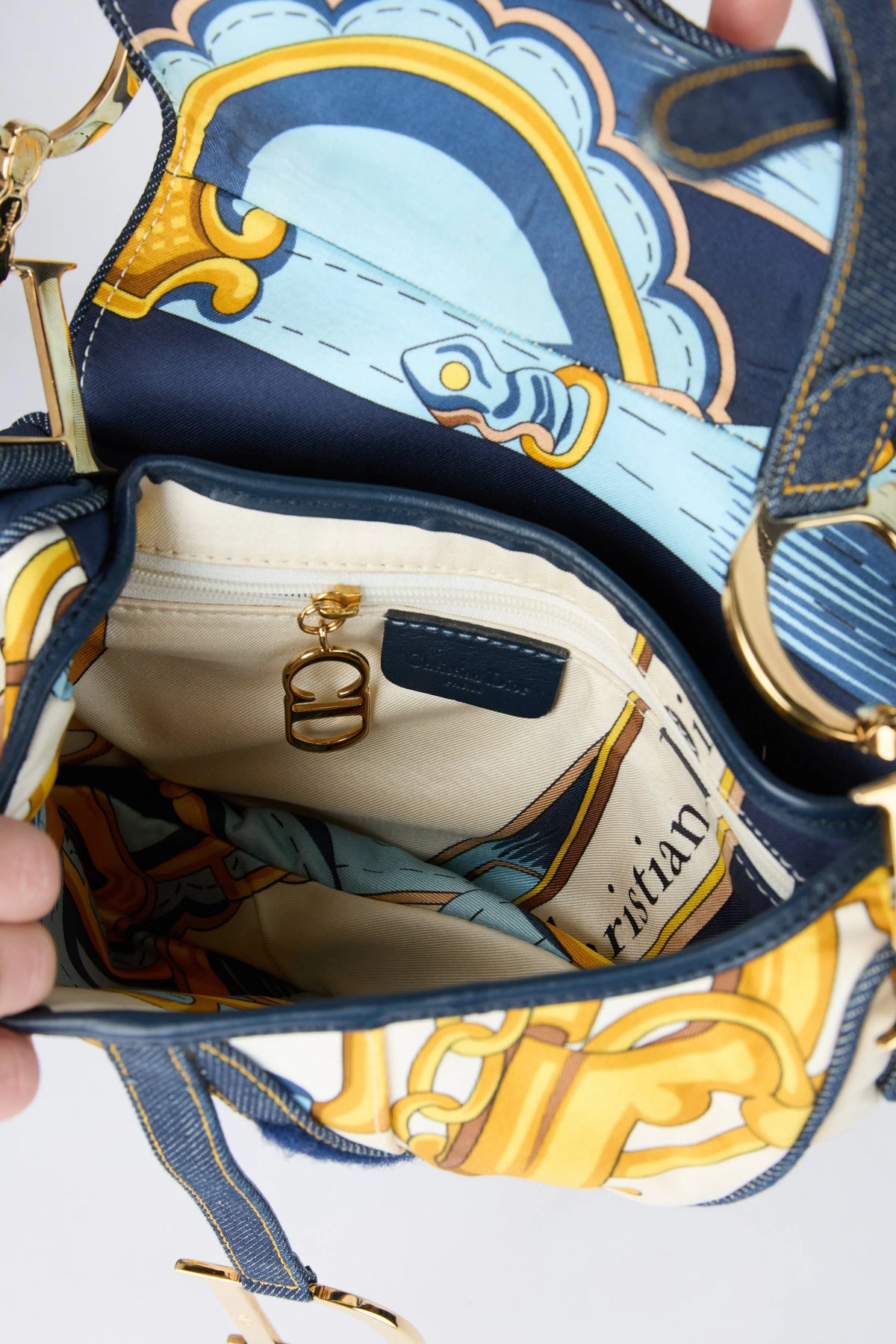 RARE DIOR BLUE CARRIE SADDLE