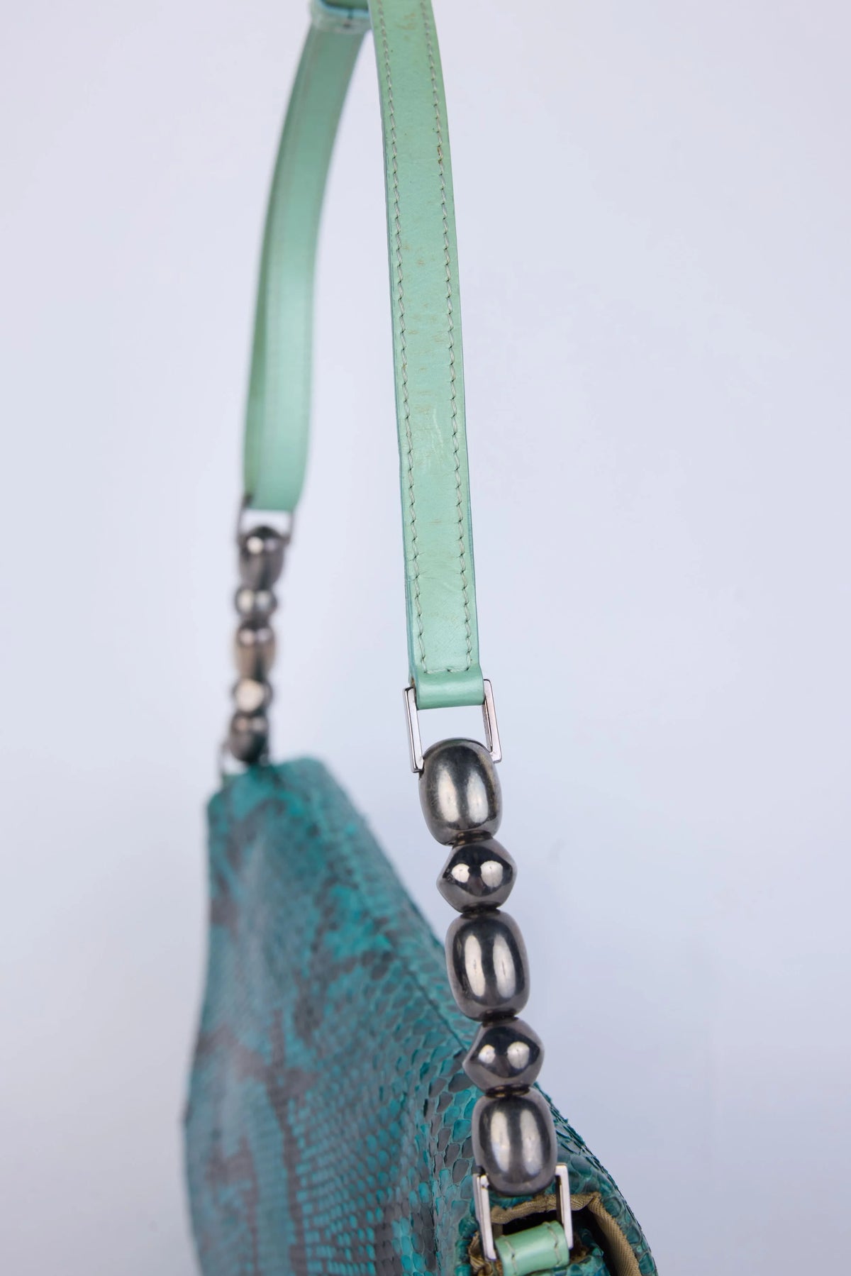 DIOR TEAL PYTHON MALICE SHOULDER BAG