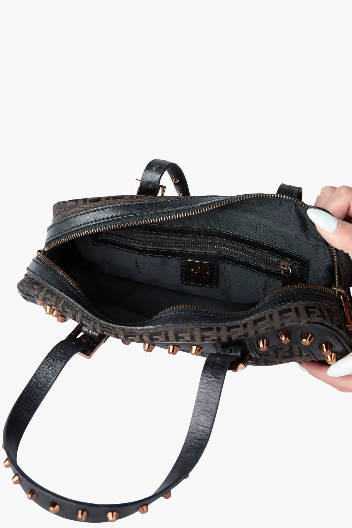 Fendi Studded Zucchino Bowler