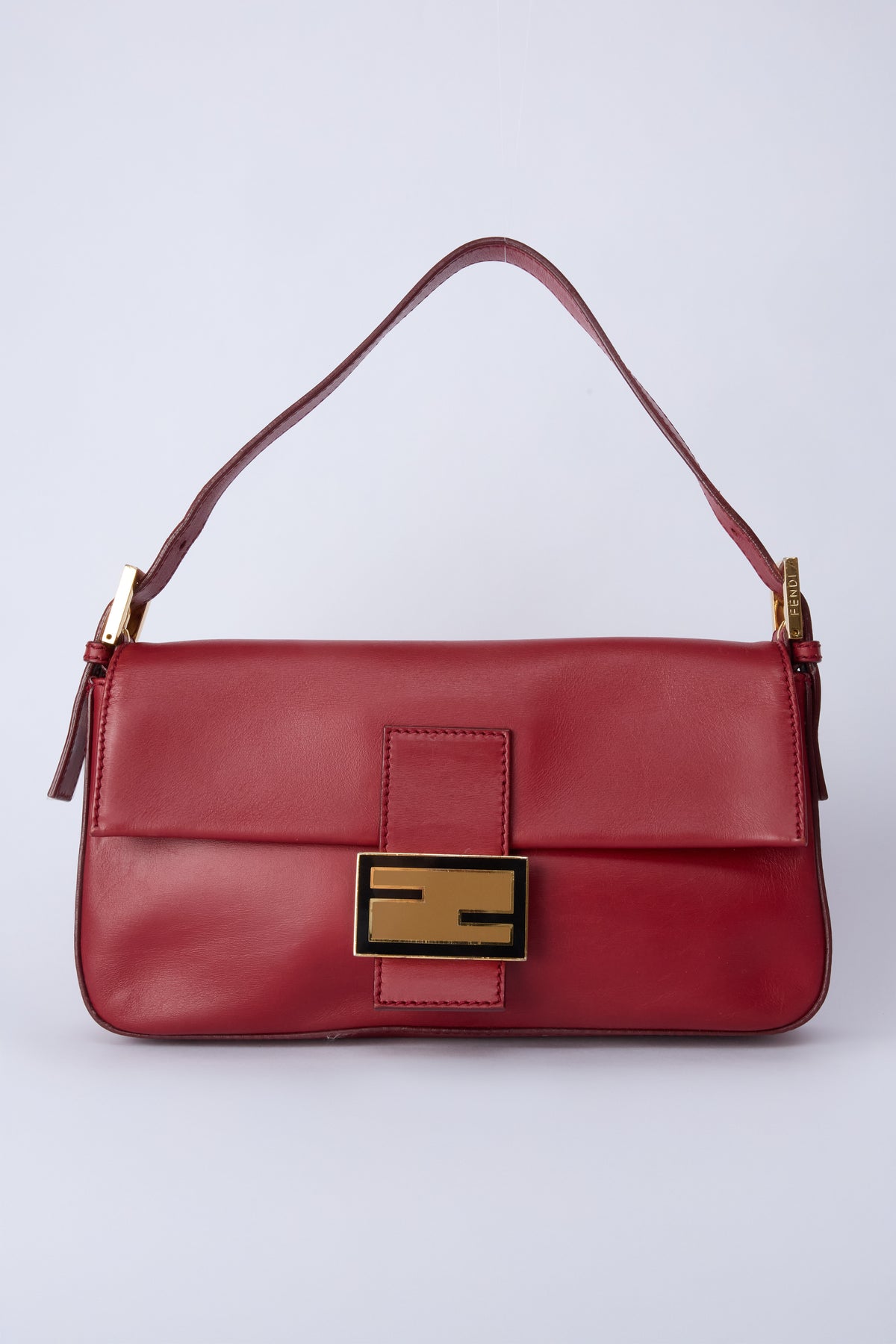 FENDI RED LEATHER BAGUETTE