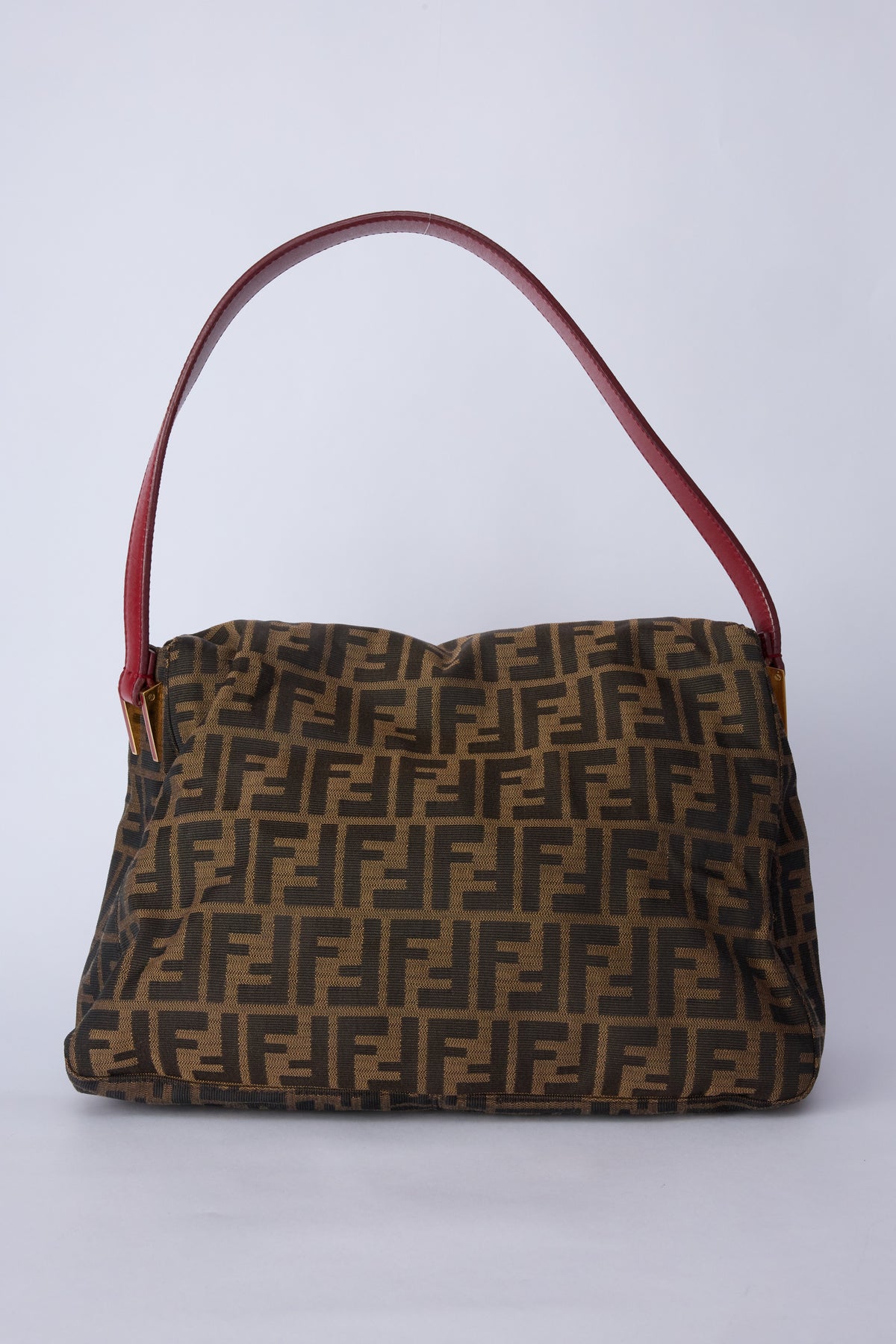 FENDI ZUCCA RED ENAMEL MAMMA BAGUETTE