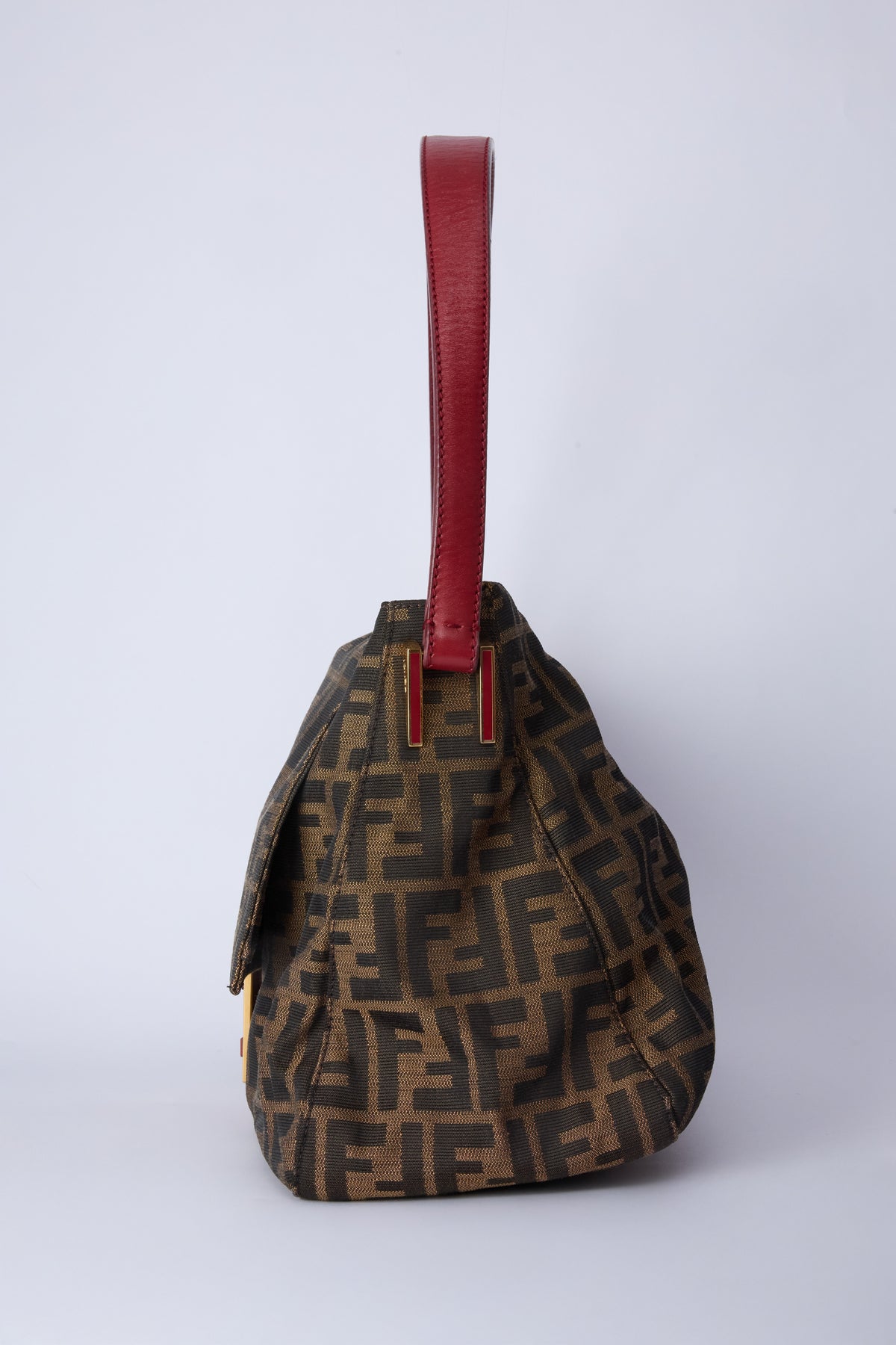 FENDI ZUCCA RED ENAMEL MAMMA BAGUETTE