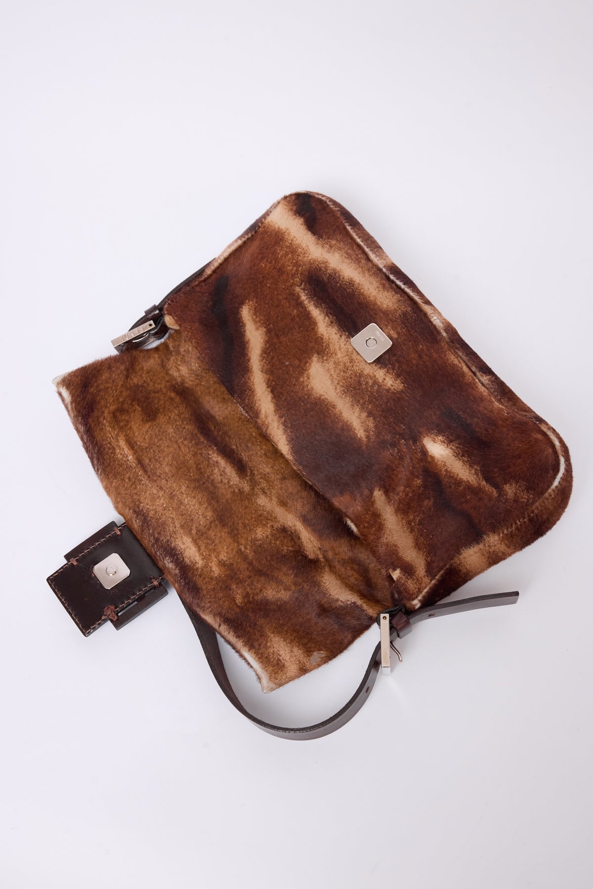 FENDI BROWN PONYHAIR BAGUETTE