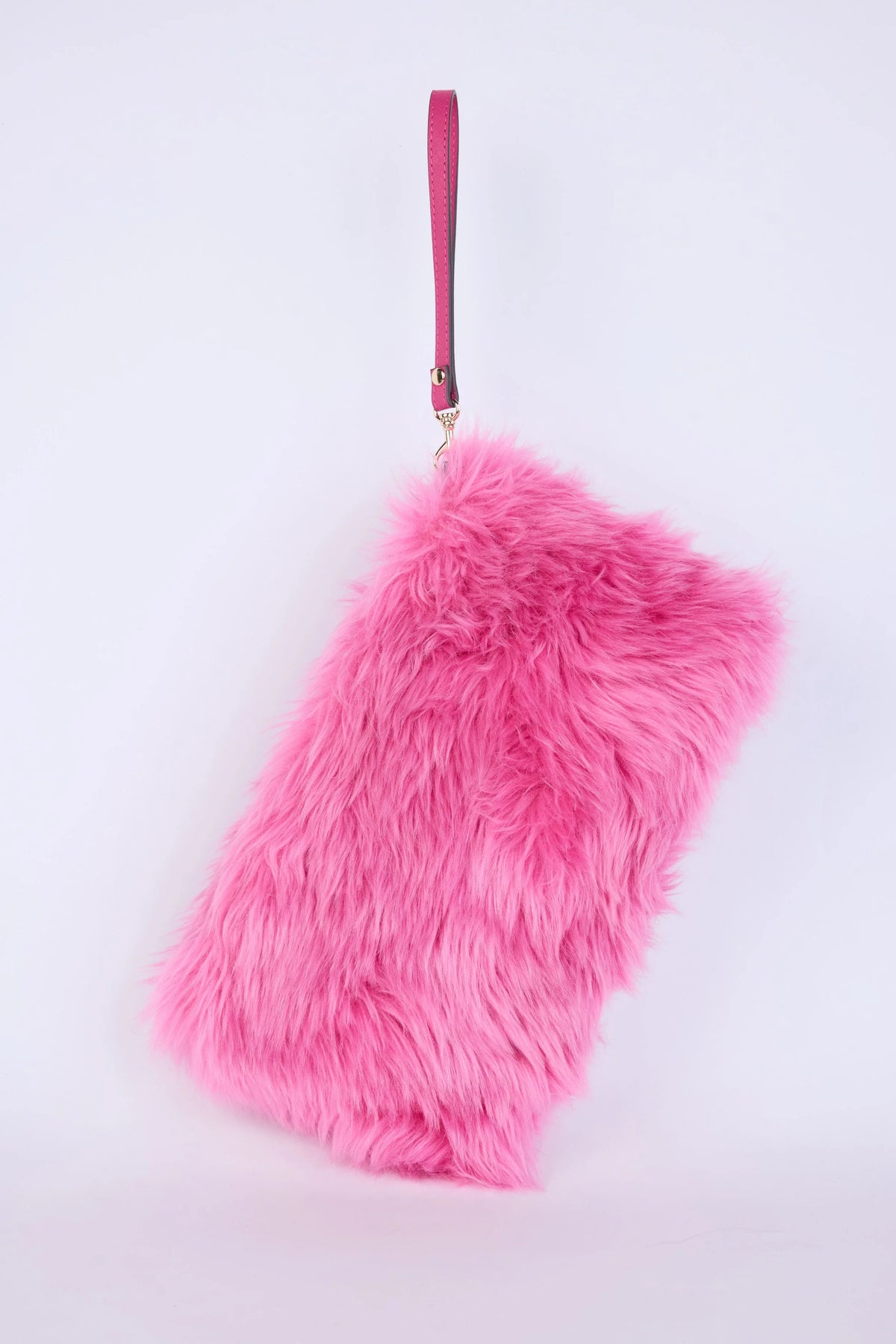 PRADA PINK FAUX FUR CLUTCH