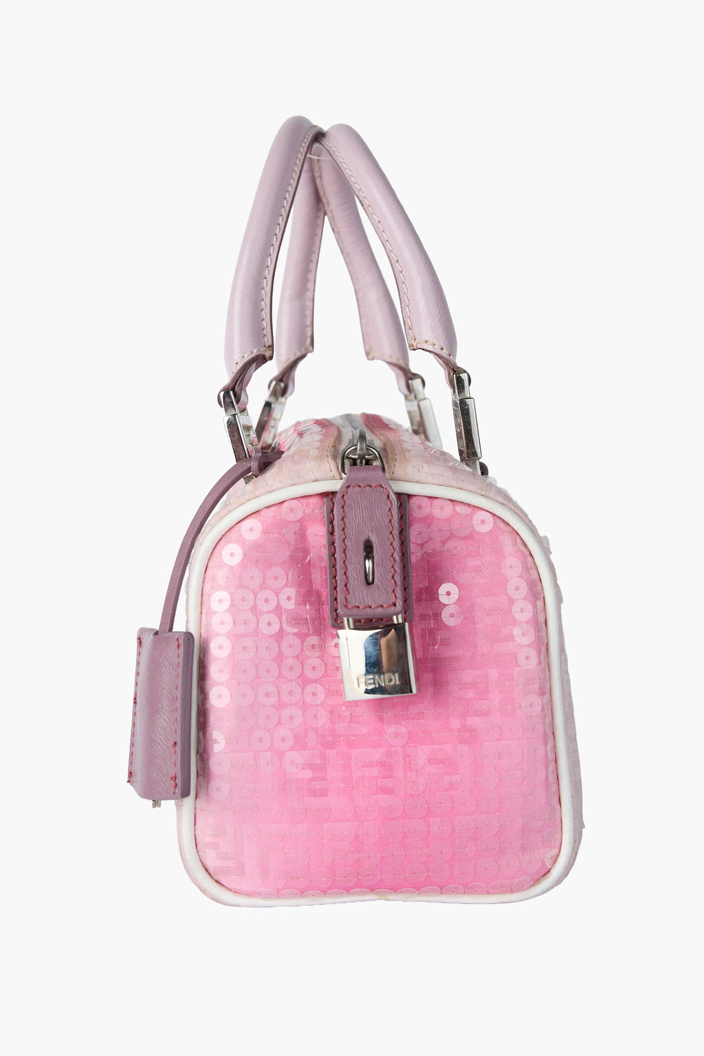 Fendi Sequin-Embellished Zucchino Boston Bag