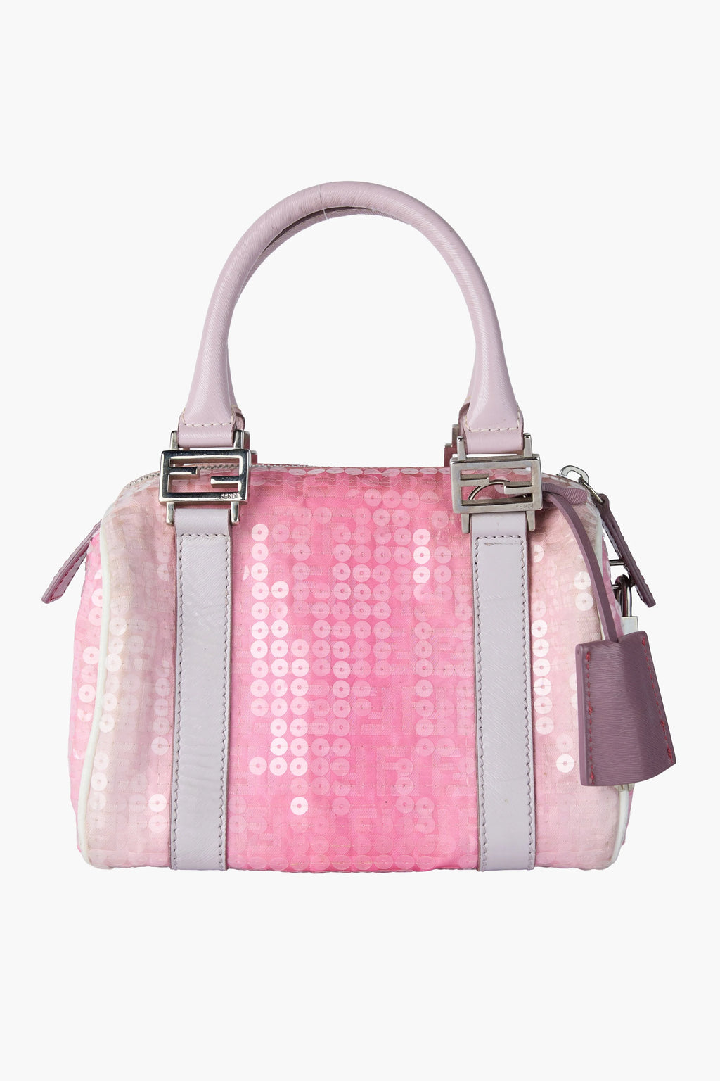Fendi Sequin-Embellished Zucchino Boston Bag