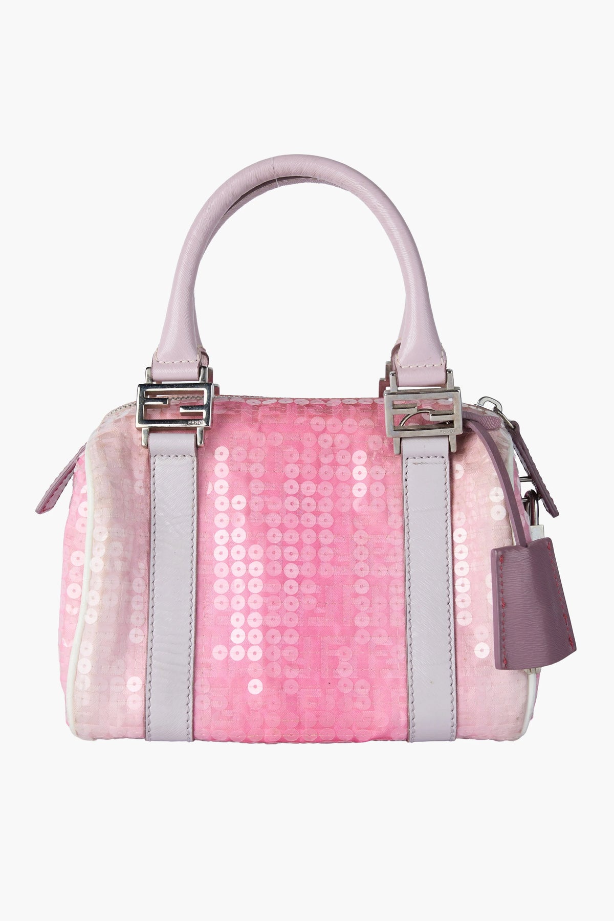 Fendi Sequin-Embellished Zucchino Boston Bag