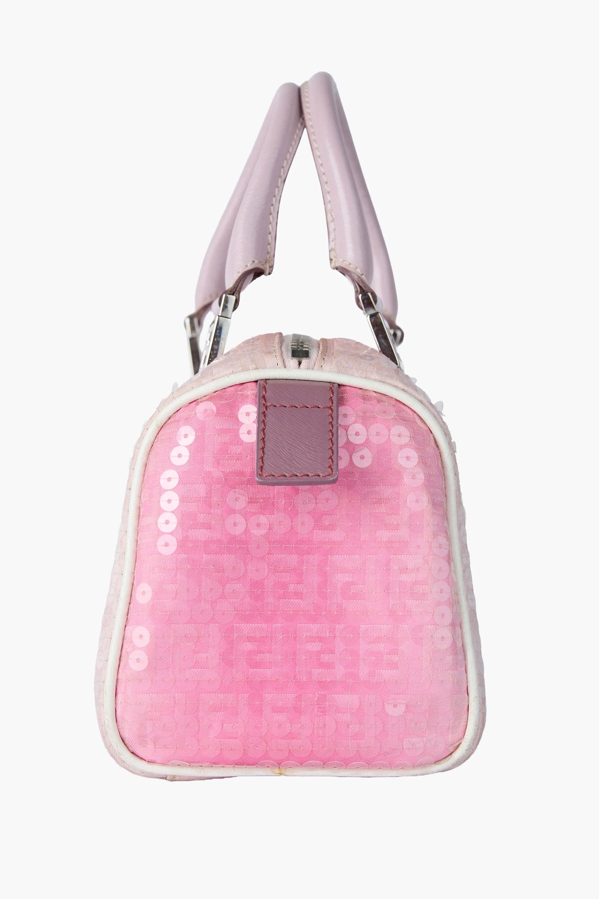 Fendi Sequin-Embellished Zucchino Boston Bag