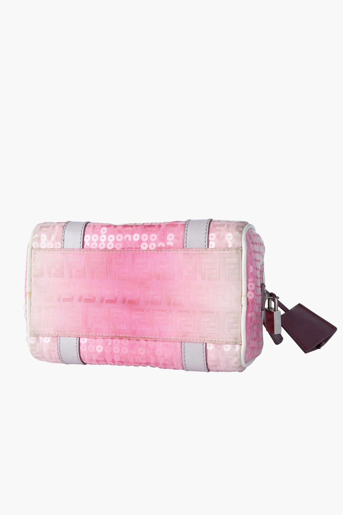 Fendi Sequin-Embellished Zucchino Boston Bag
