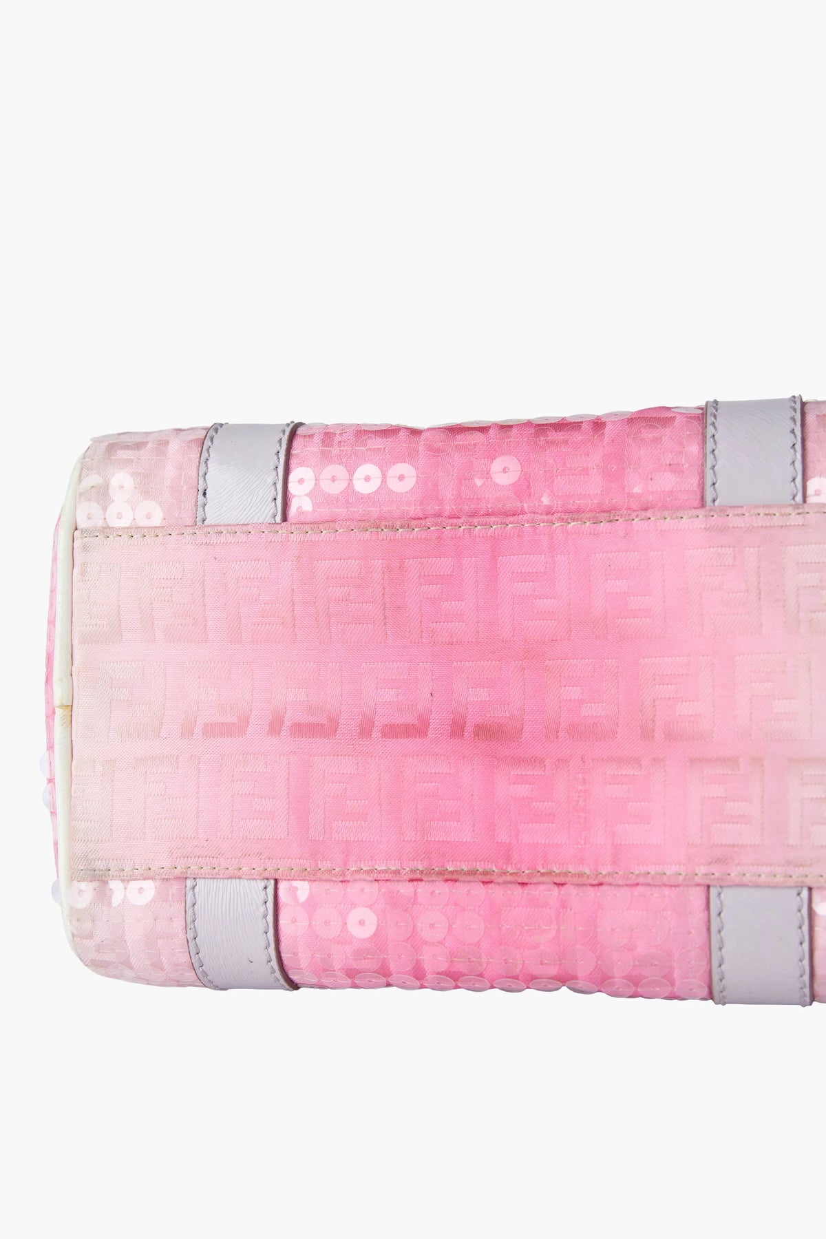 Fendi Sequin-Embellished Zucchino Boston Bag