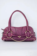 RARE GUCCI PURPLE OSTRICH HORSEBIT BAG