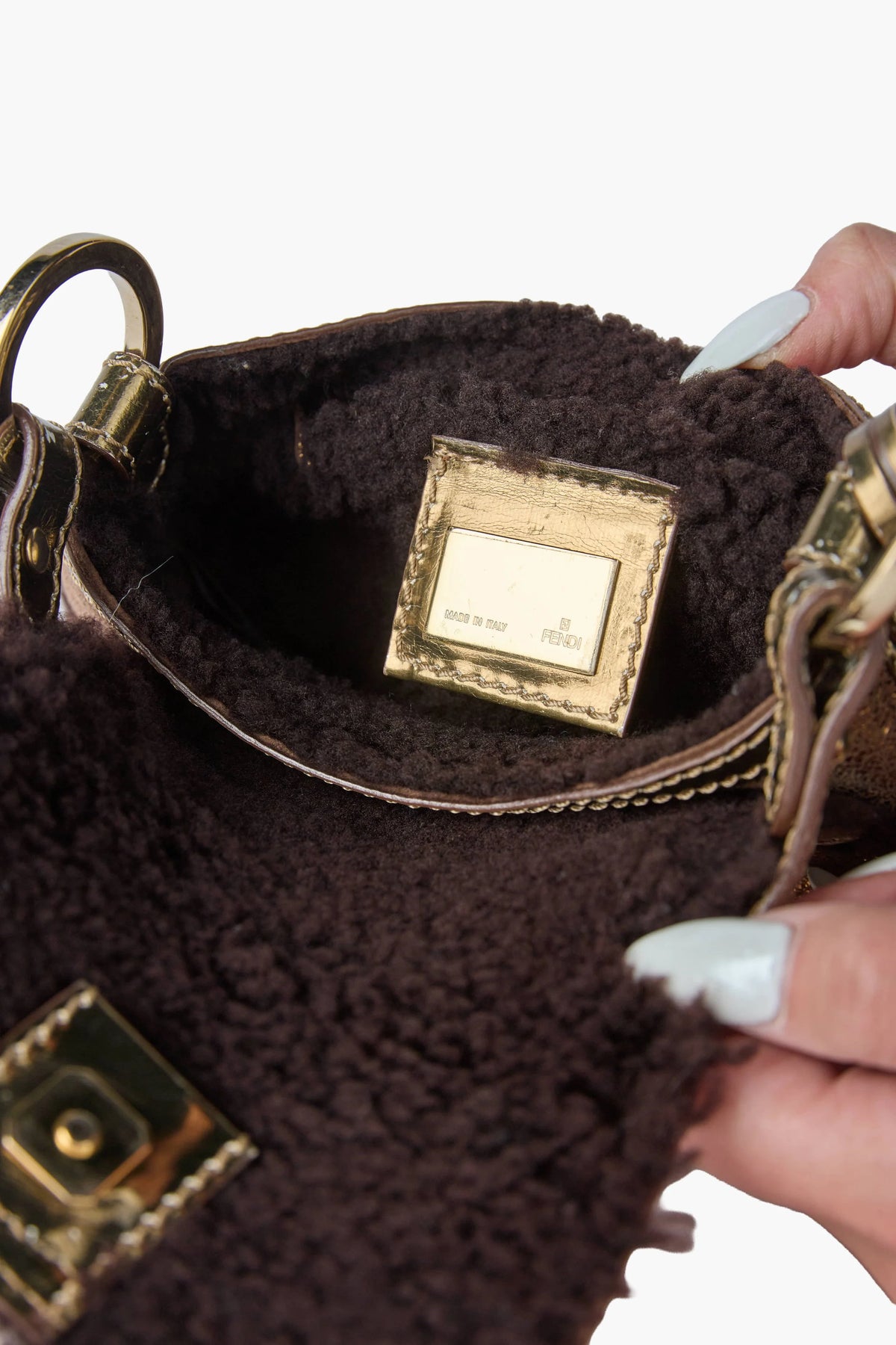 Fendi Bronze Shearling Mini Chef