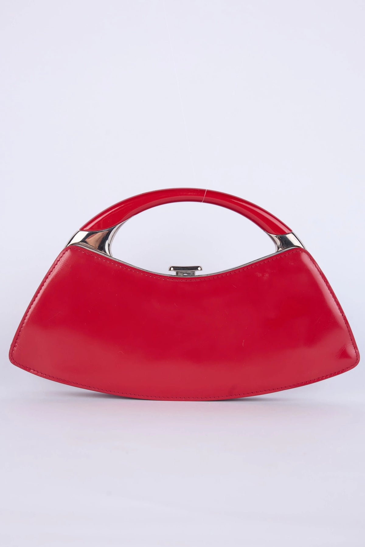 RARE DIOR RED BONDAGE CLUTCH