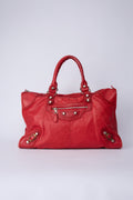 BALENCIAGA RED BROGUES WORK BAG