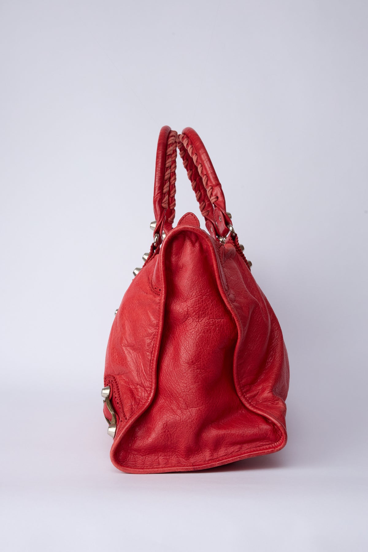 BALENCIAGA RED BROGUES WORK BAG