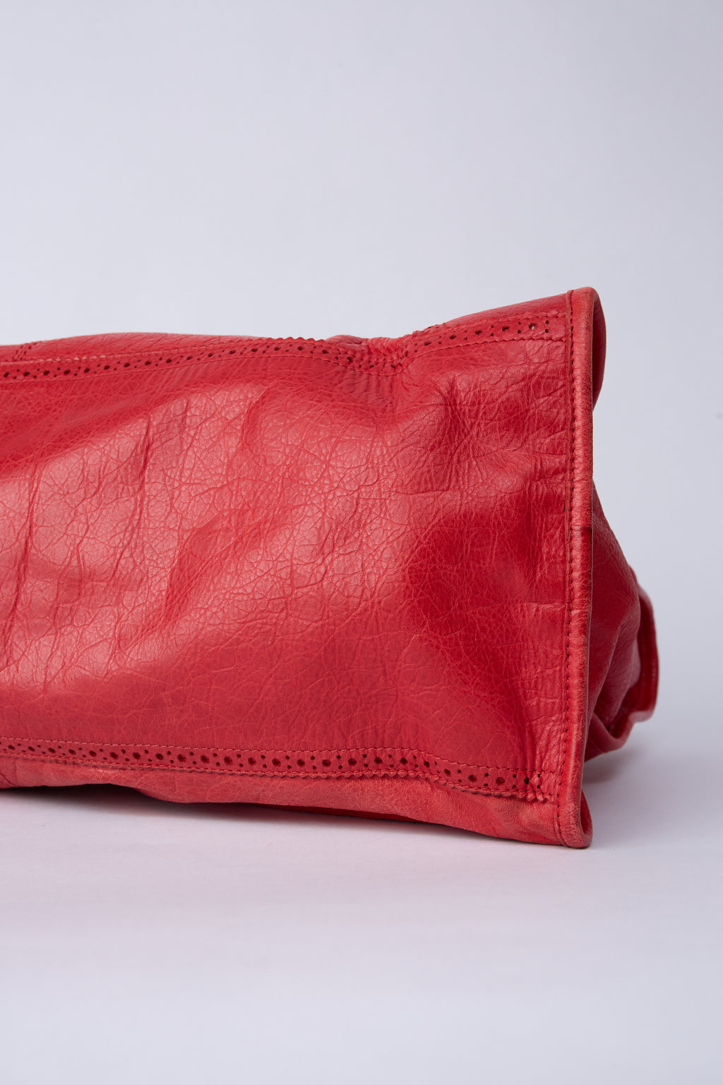 BALENCIAGA RED BROGUES WORK BAG