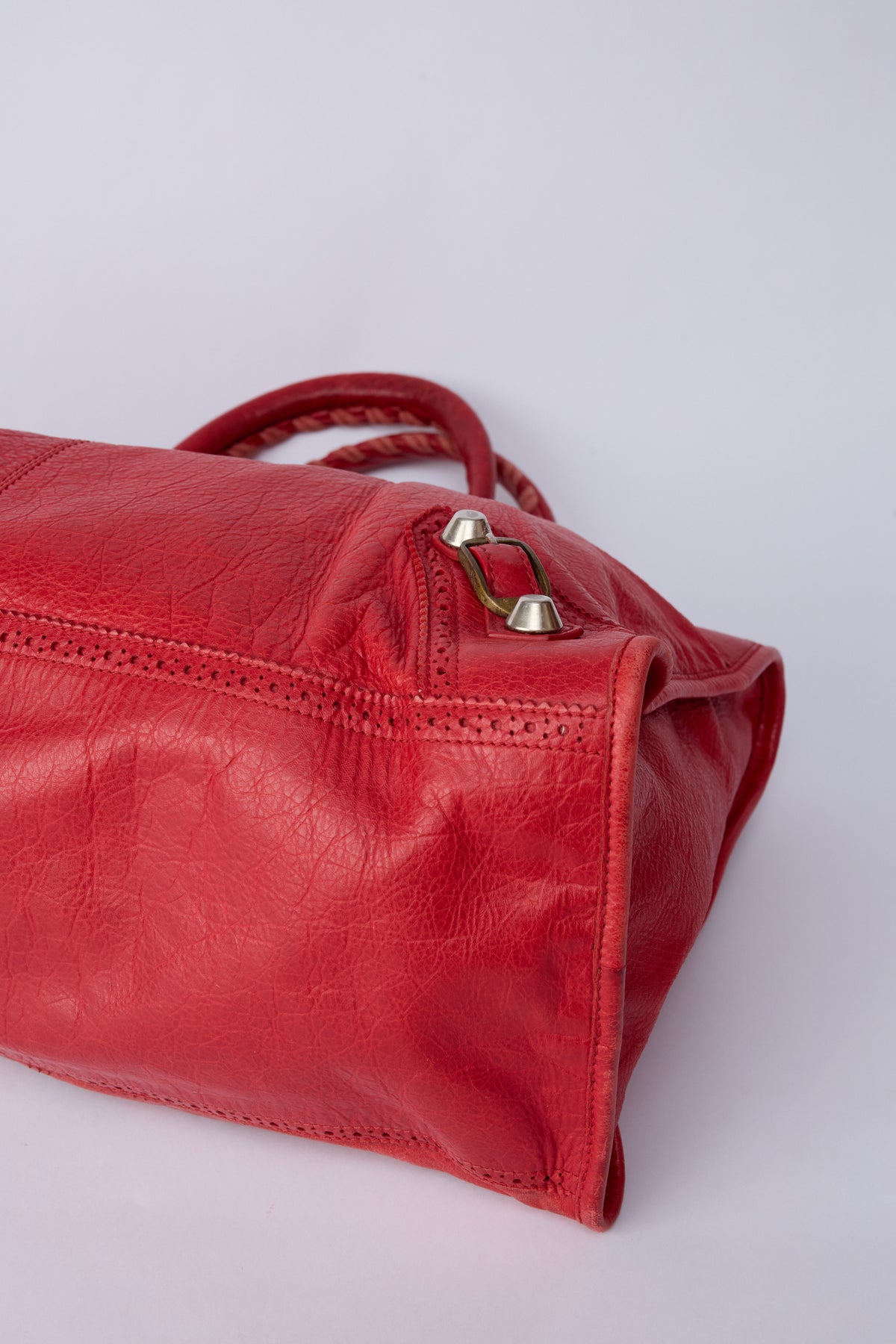 BALENCIAGA RED BROGUES WORK BAG