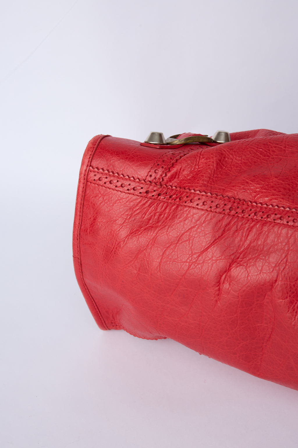 BALENCIAGA RED BROGUES WORK BAG