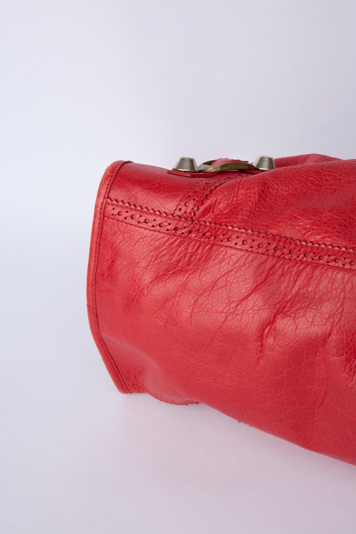 BALENCIAGA RED BROGUES WORK BAG