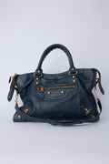 BALENCIAGA NAVY BLUE CITY GOLD HARDWARE