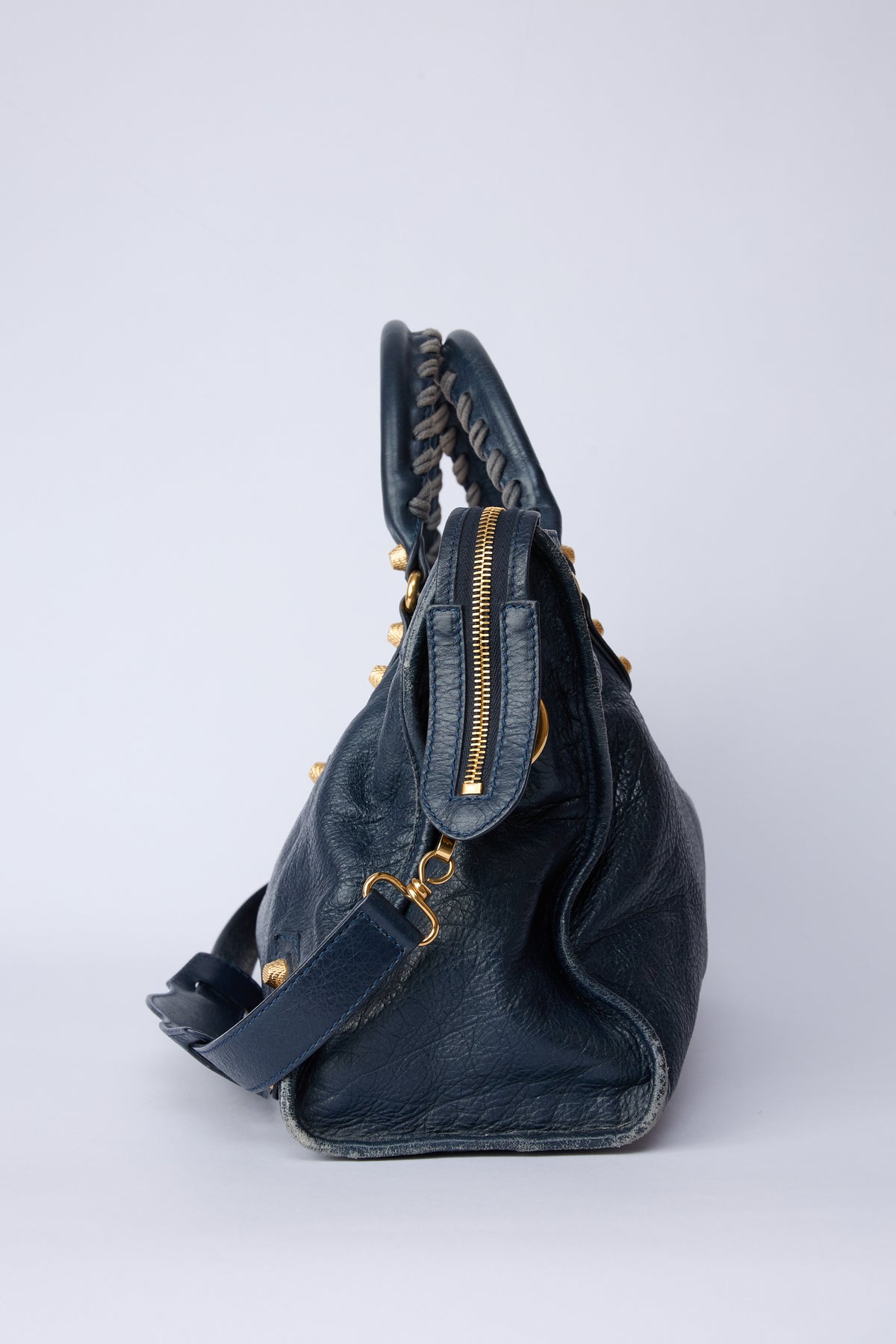 BALENCIAGA NAVY BLUE CITY GOLD HARDWARE