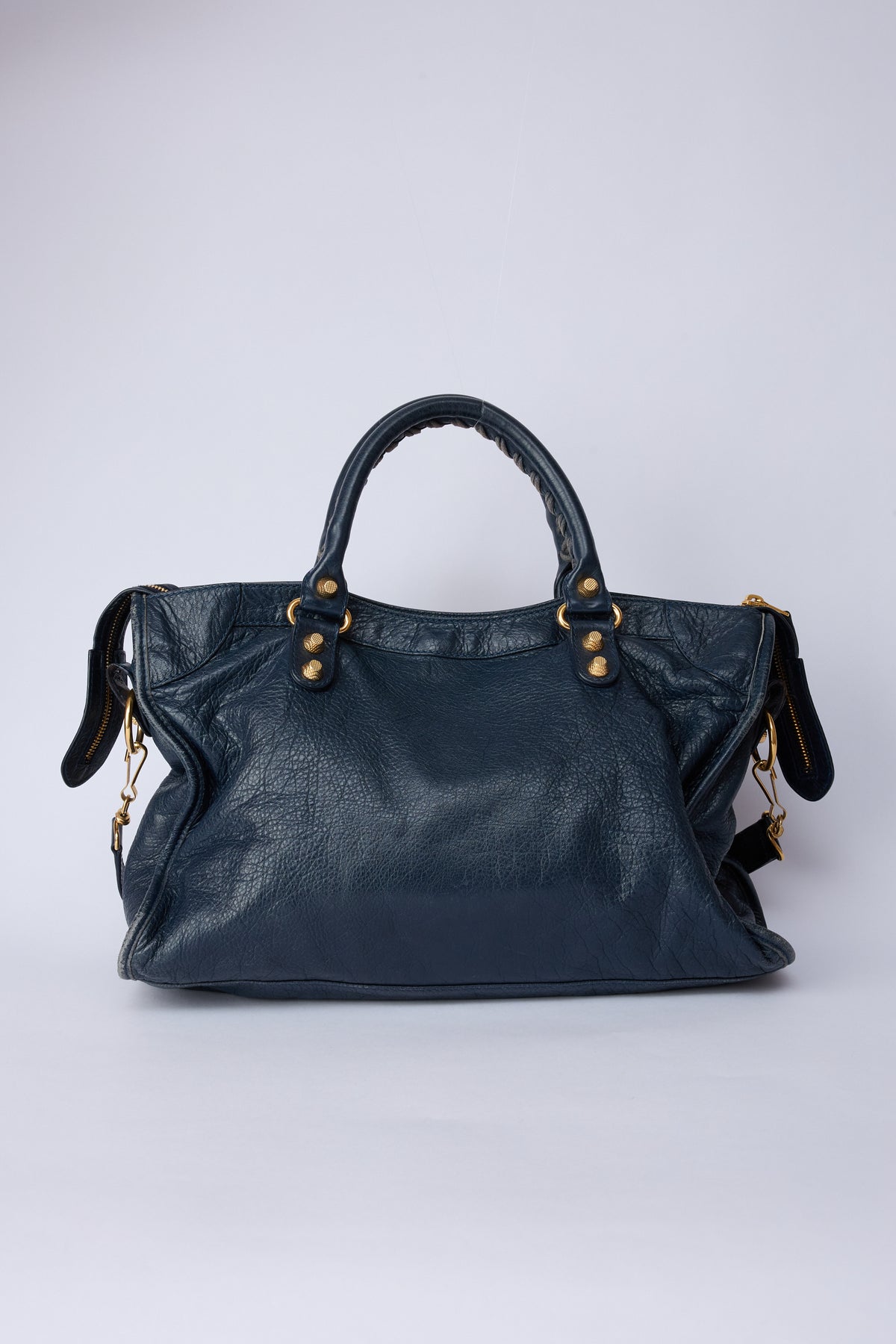 BALENCIAGA NAVY BLUE CITY GOLD HARDWARE