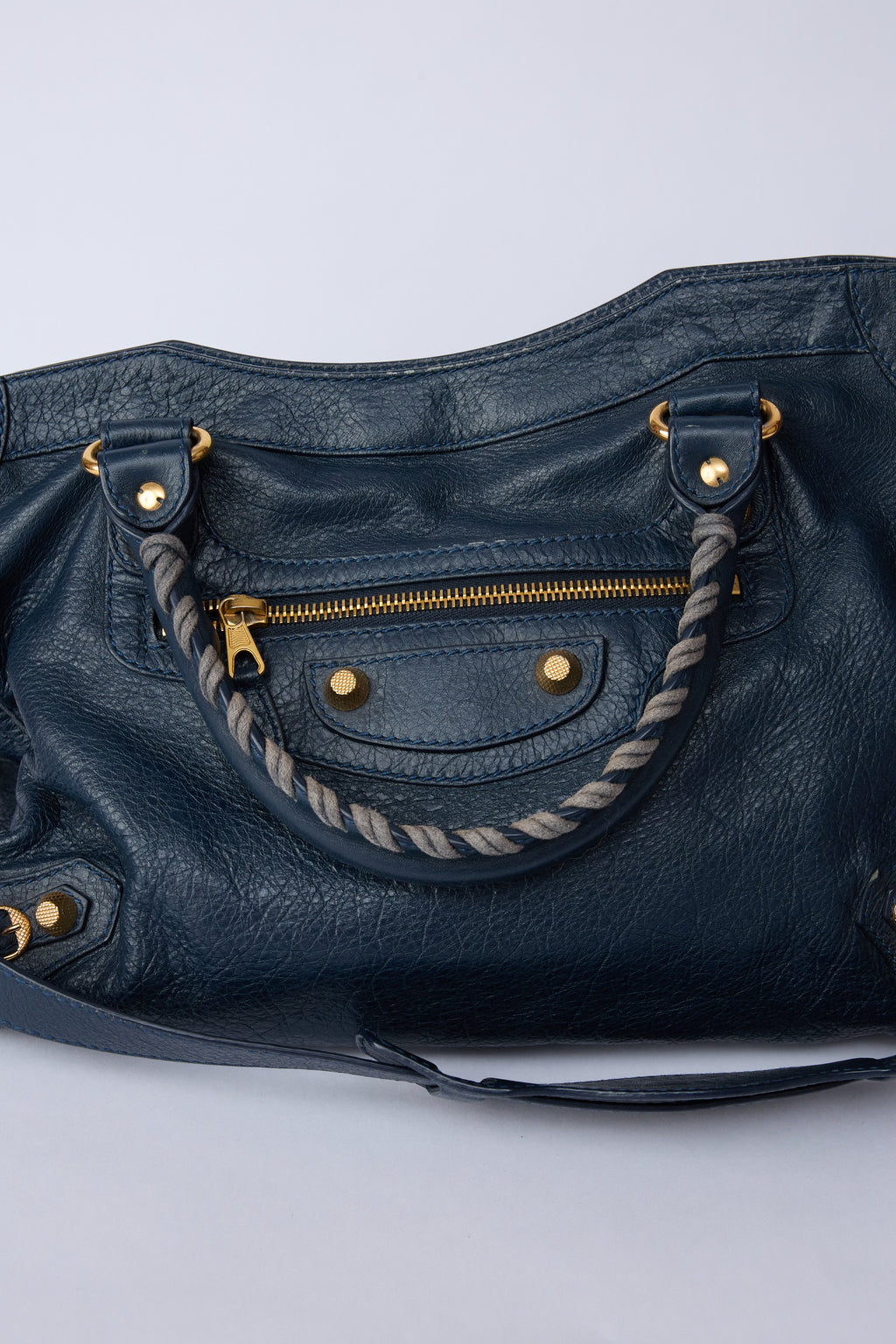 BALENCIAGA NAVY BLUE CITY GOLD HARDWARE
