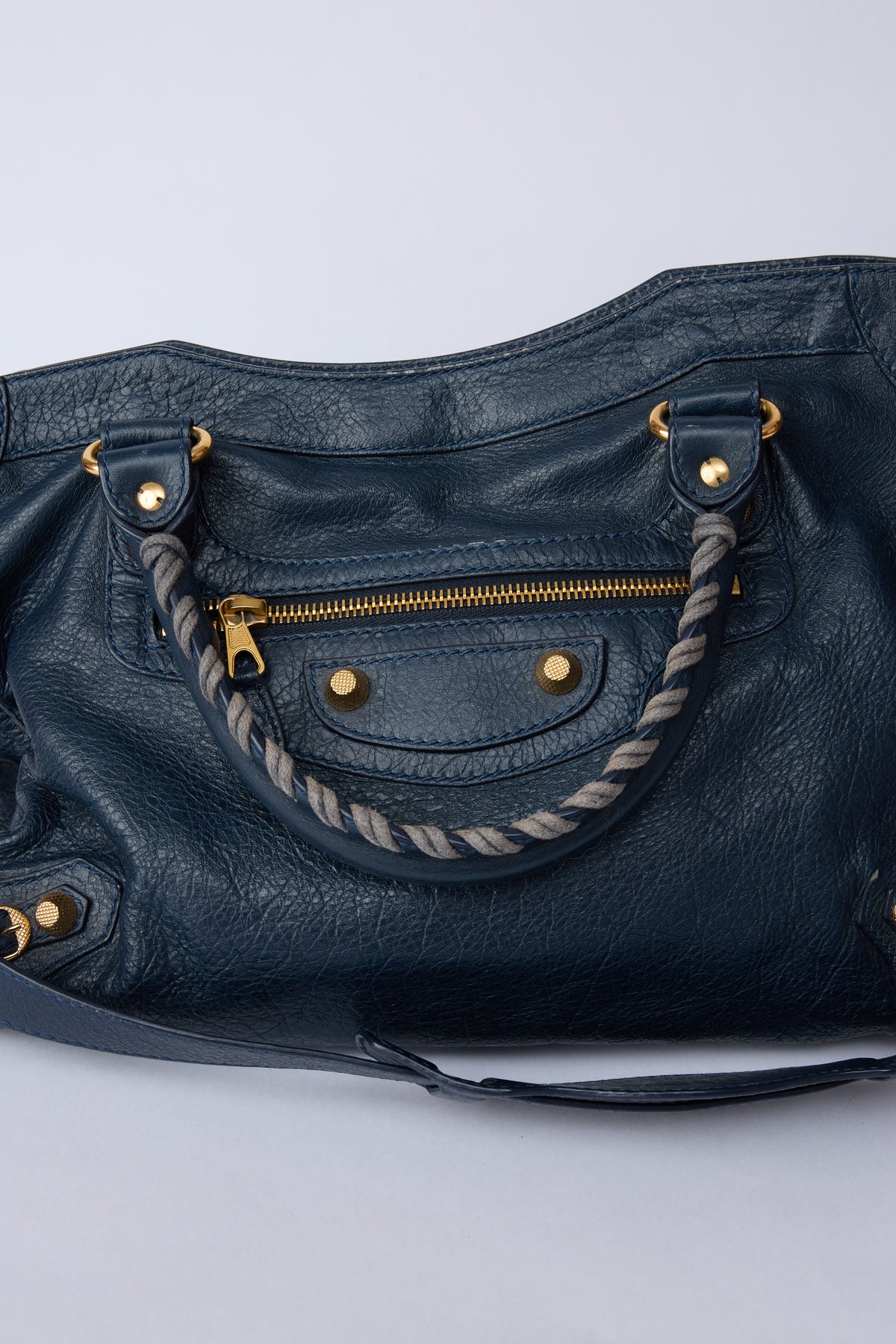 BALENCIAGA NAVY BLUE CITY GOLD HARDWARE