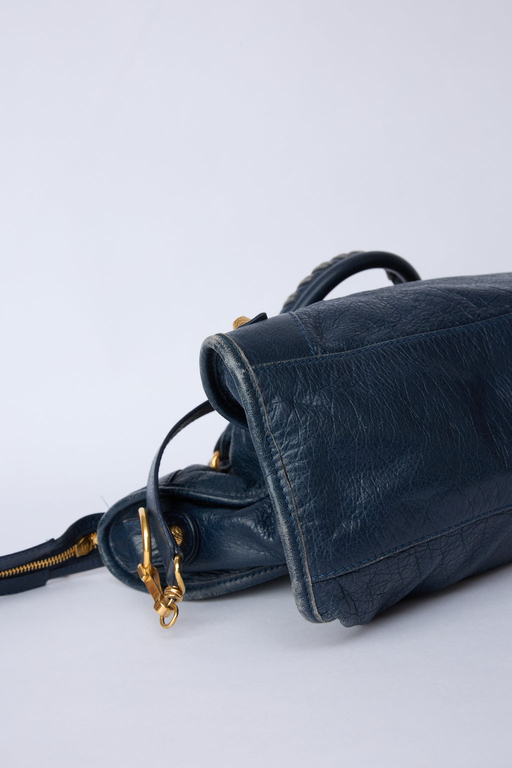 BALENCIAGA NAVY BLUE CITY GOLD HARDWARE