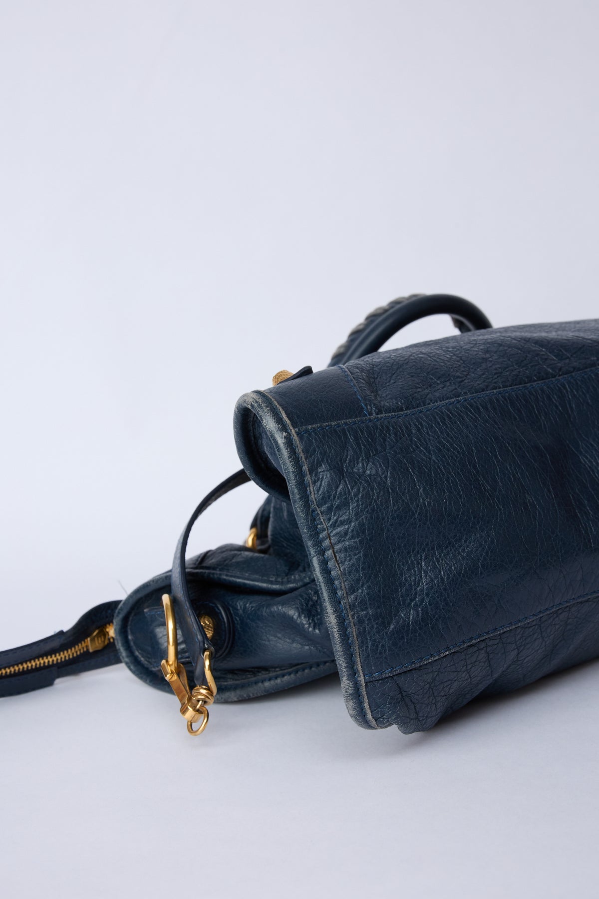 BALENCIAGA NAVY BLUE CITY GOLD HARDWARE