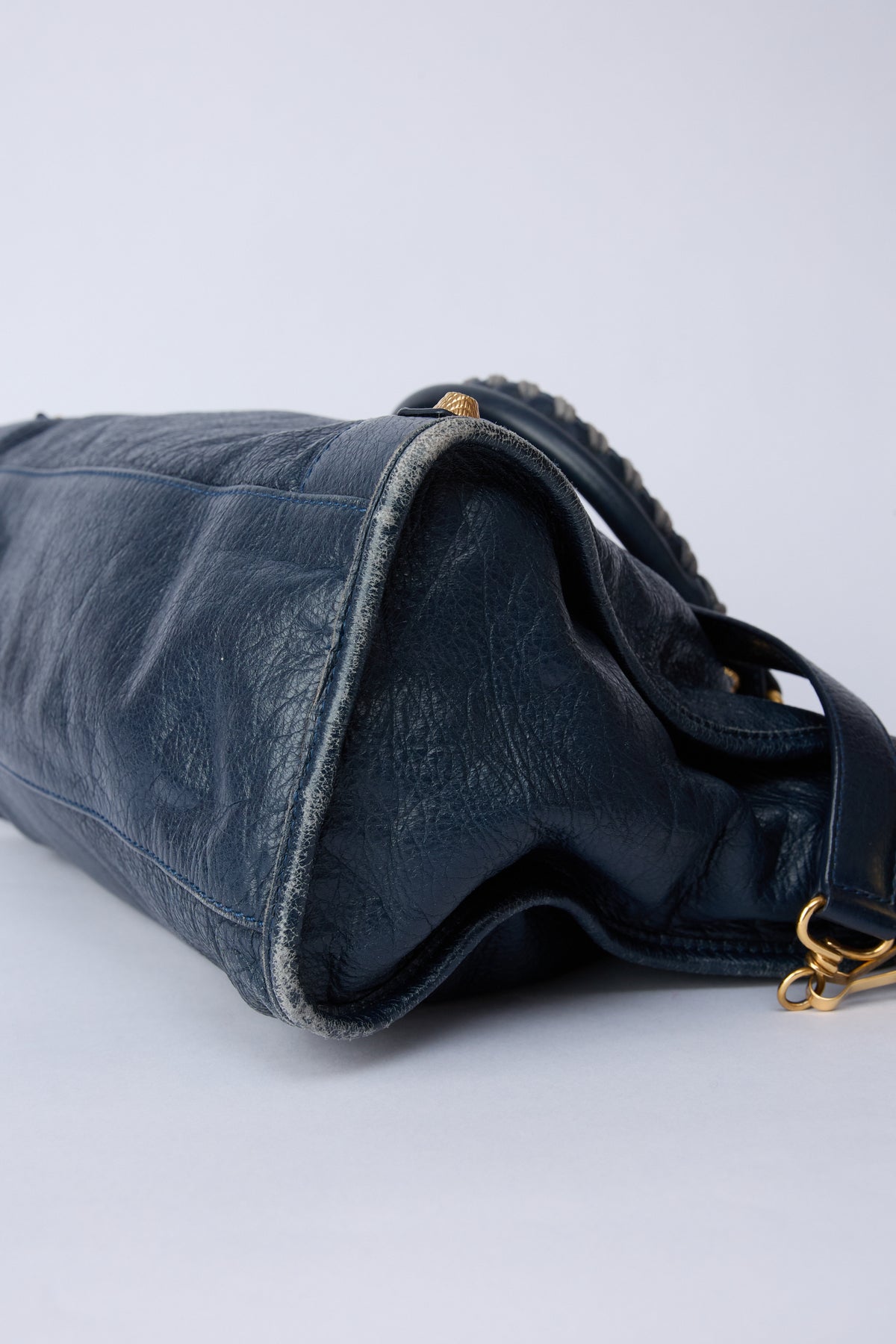 BALENCIAGA NAVY BLUE CITY GOLD HARDWARE