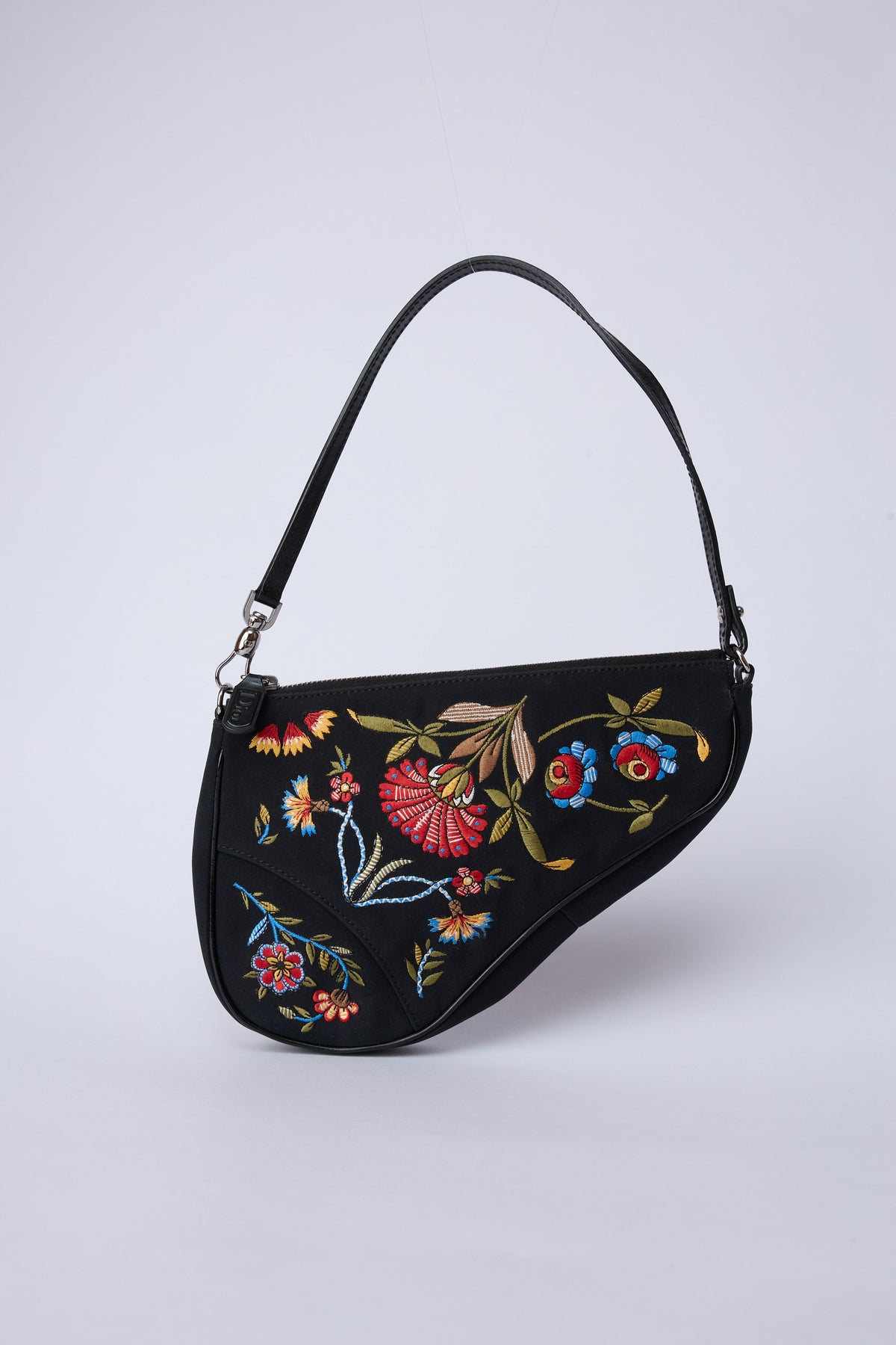 DIOR FLORAL EMBROIDERED SADDLE POCHETTE