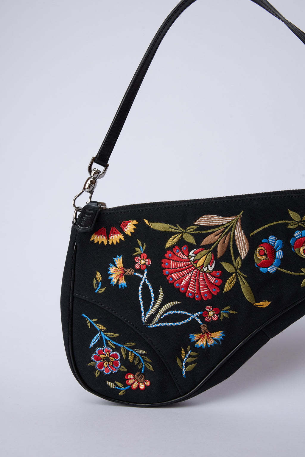 DIOR FLORAL EMBROIDERED SADDLE POCHETTE