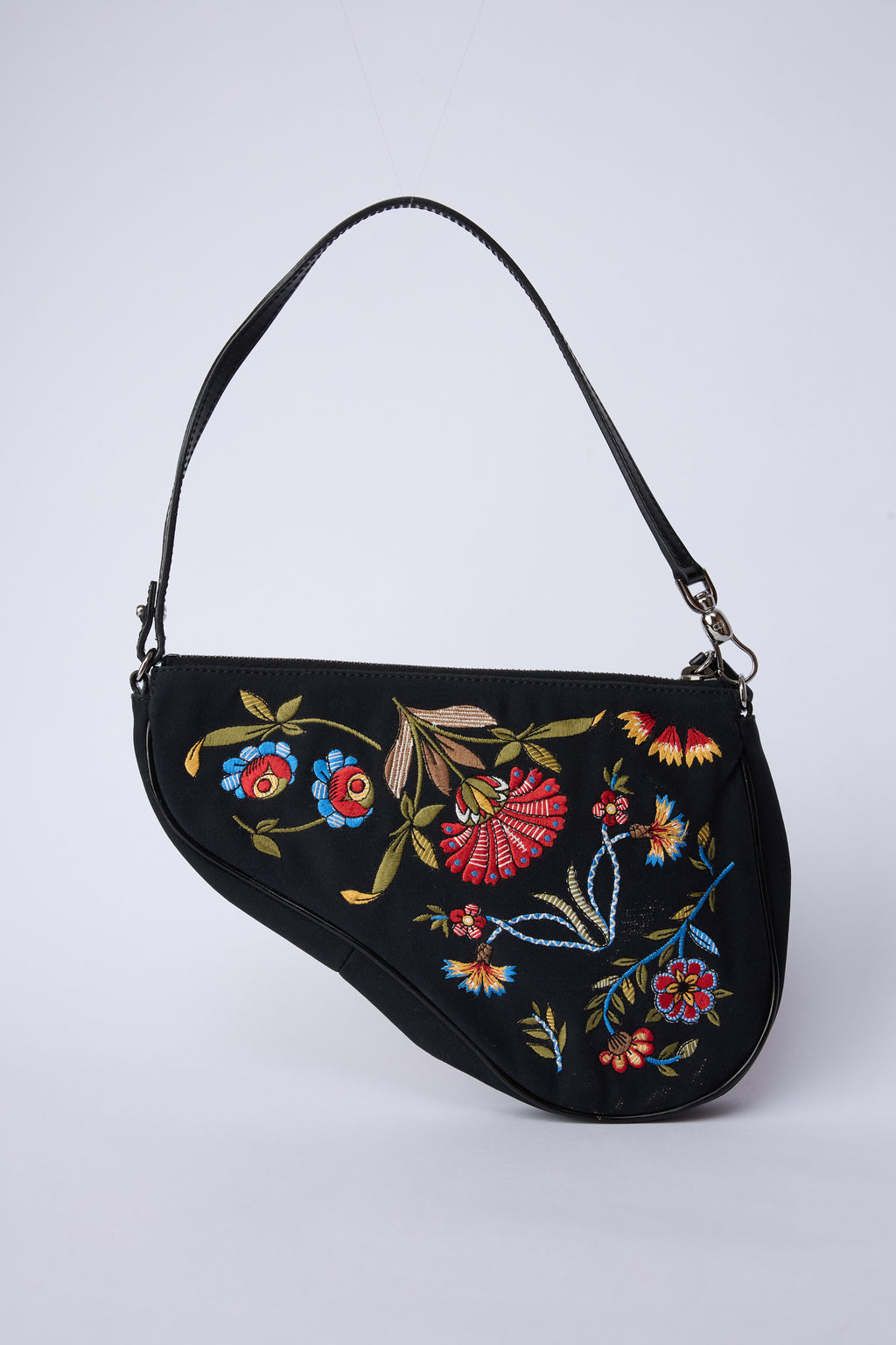 DIOR FLORAL EMBROIDERED SADDLE POCHETTE