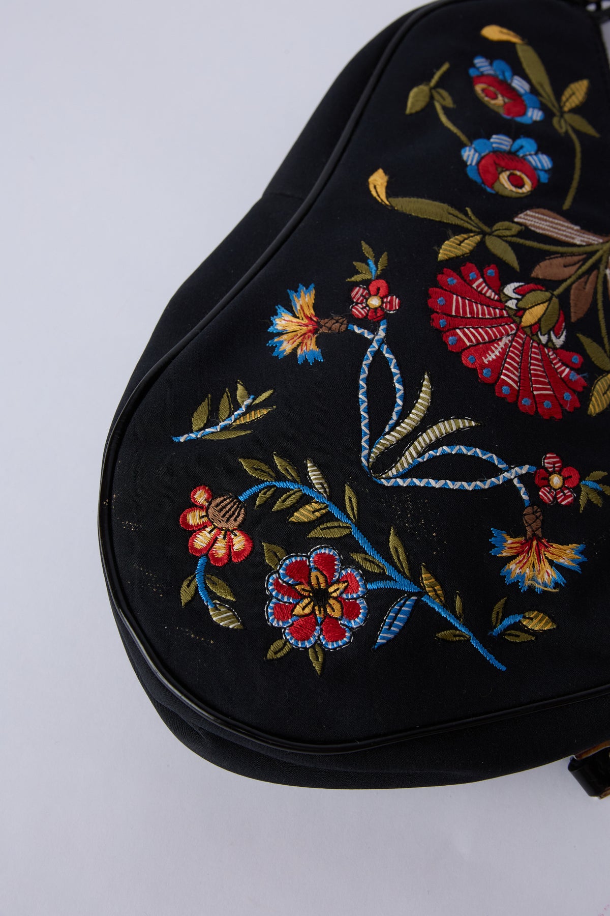 DIOR FLORAL EMBROIDERED SADDLE POCHETTE