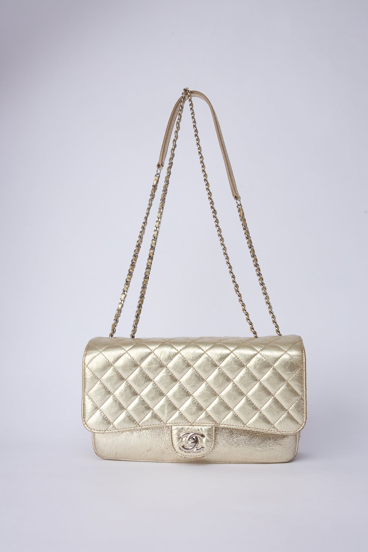 CHANEL METALLIC ACCORDIAN FLAP