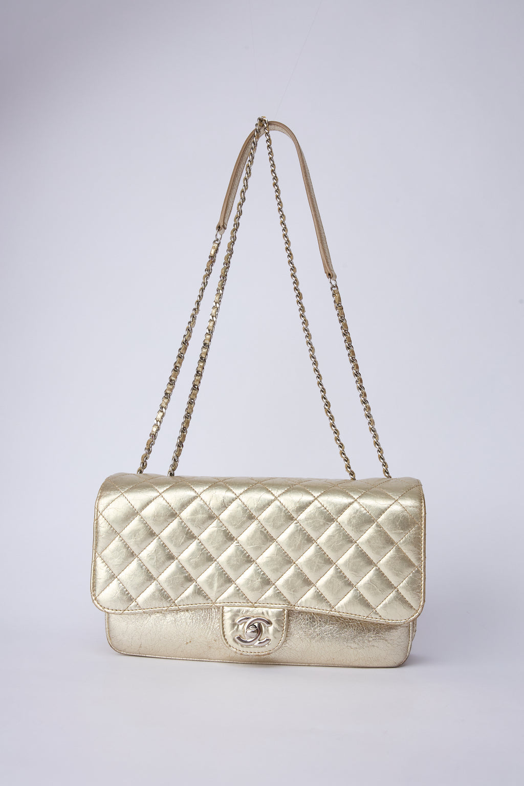 CHANEL METALLIC ACCORDIAN FLAP