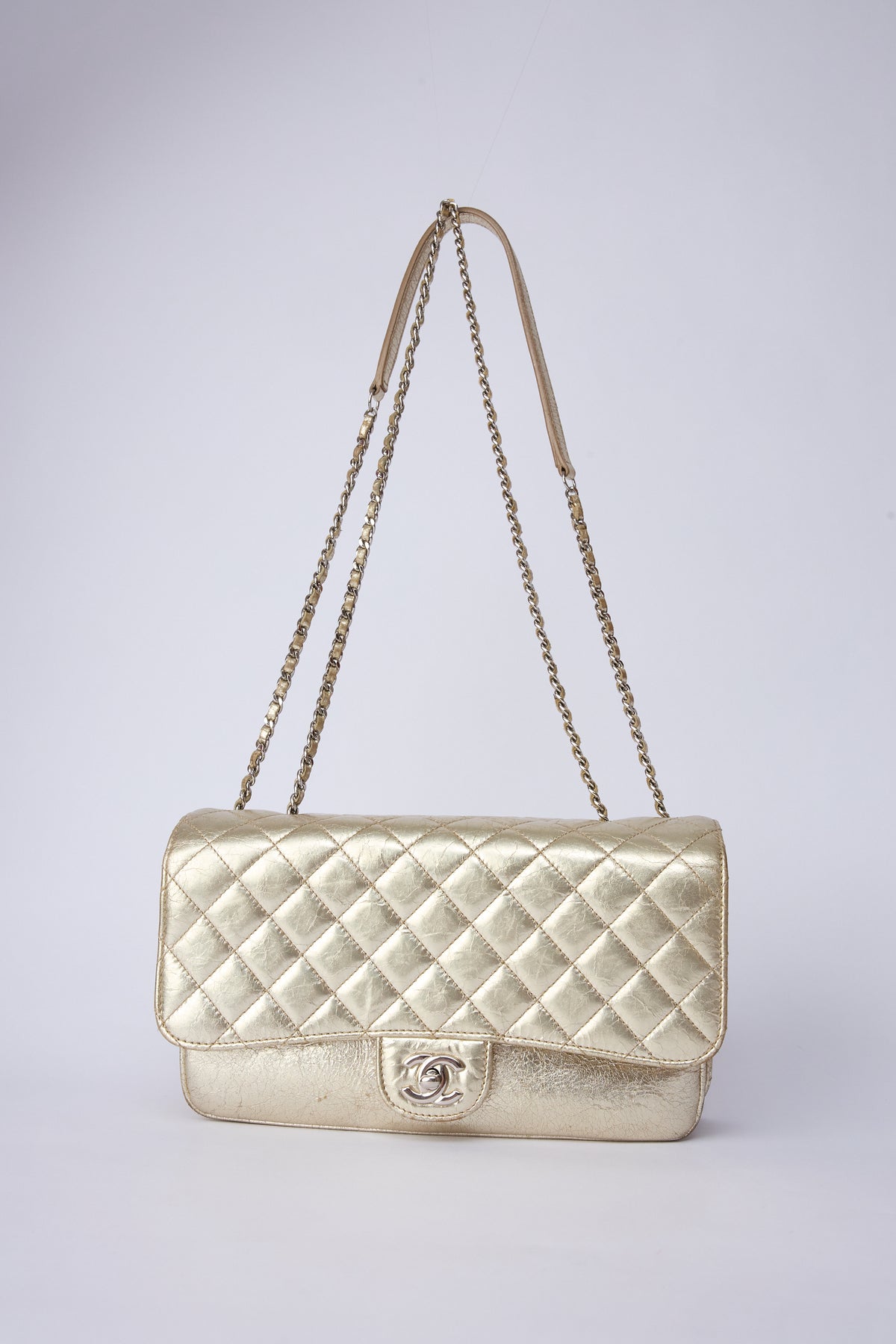 CHANEL METALLIC ACCORDIAN FLAP