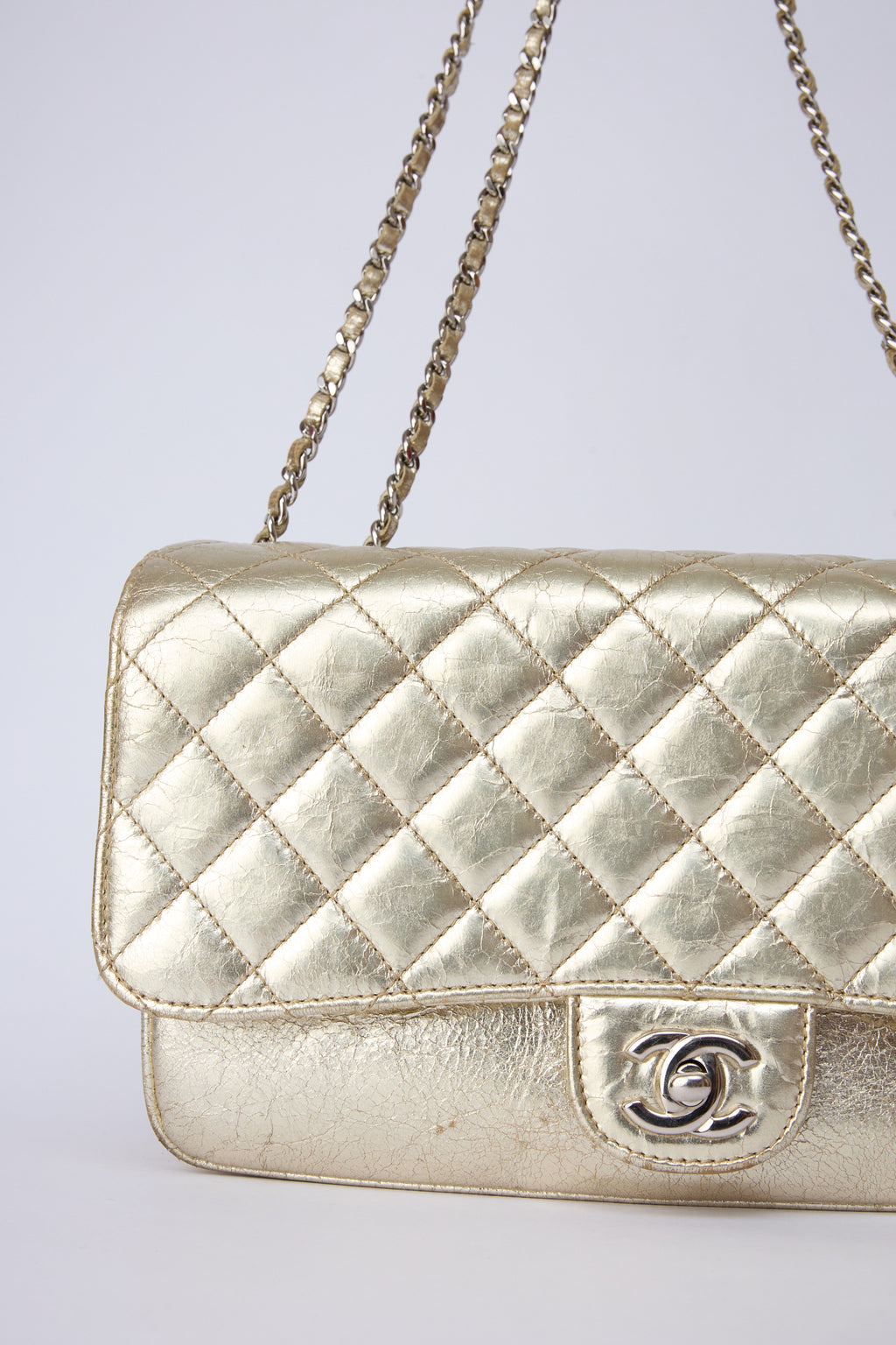 CHANEL METALLIC ACCORDIAN FLAP