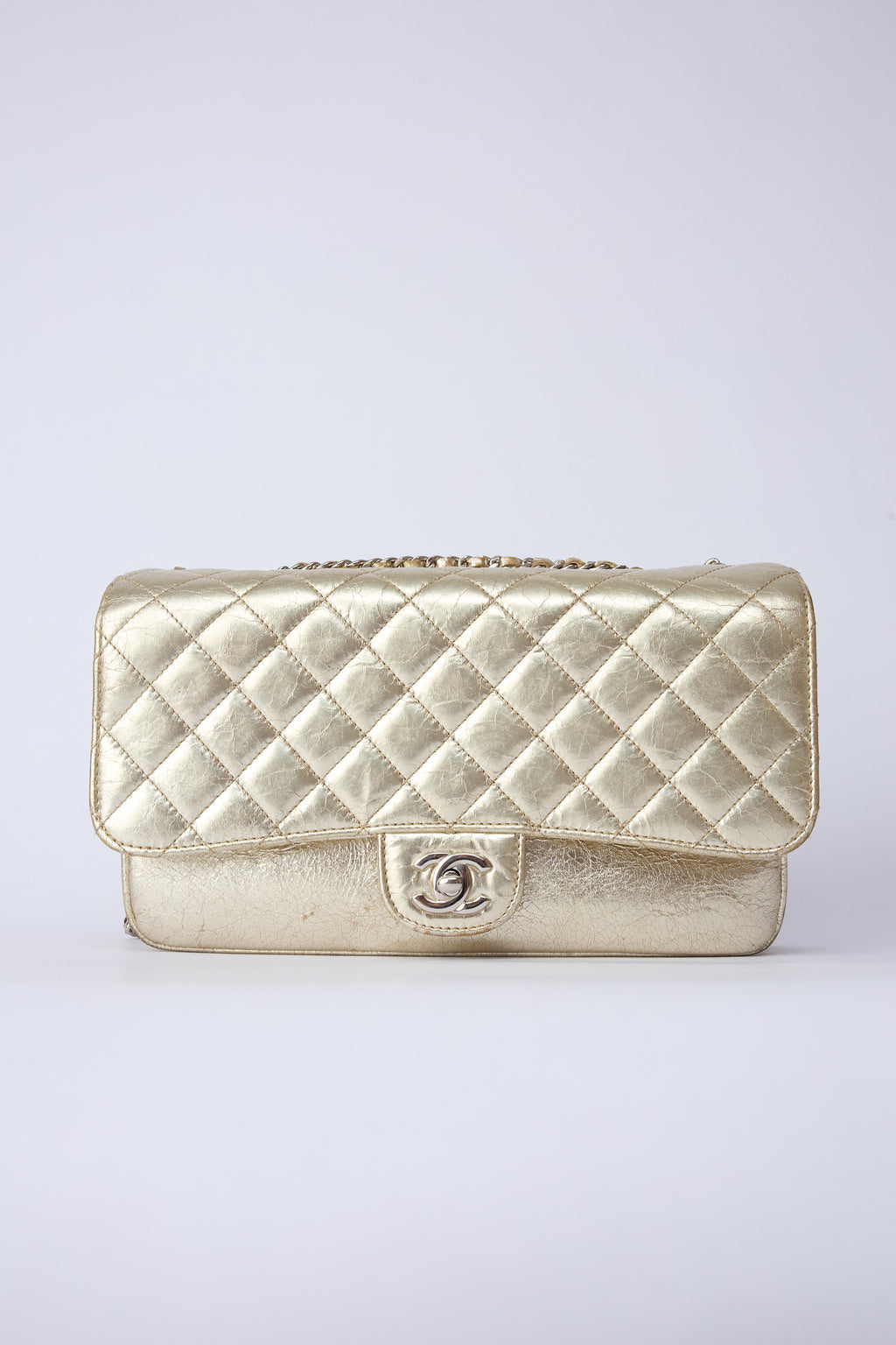 CHANEL METALLIC ACCORDIAN FLAP